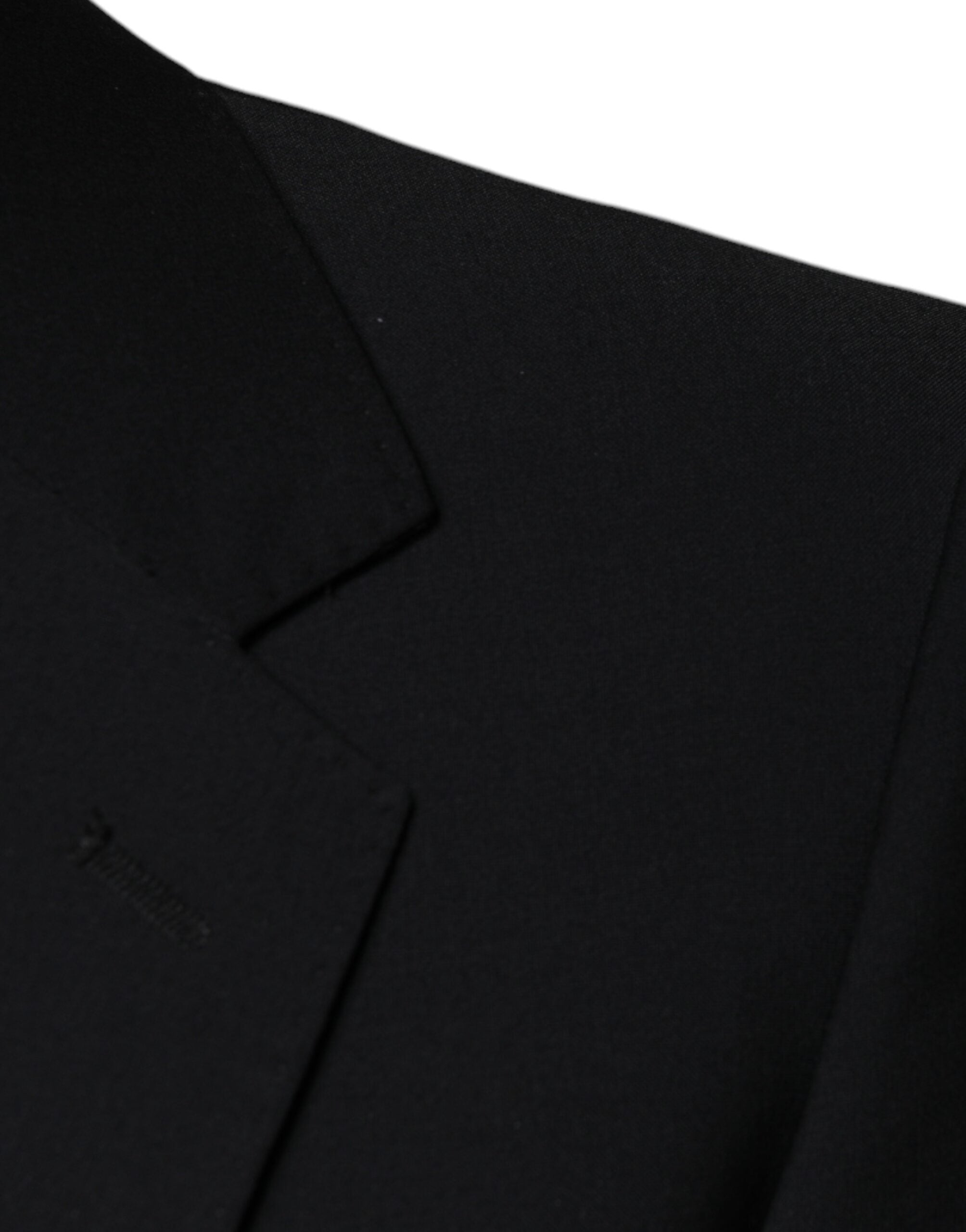 Dolce & Gabbana Black Wool 3 Piece Slim Fit Formal Men Suit Dolce & Gabbana