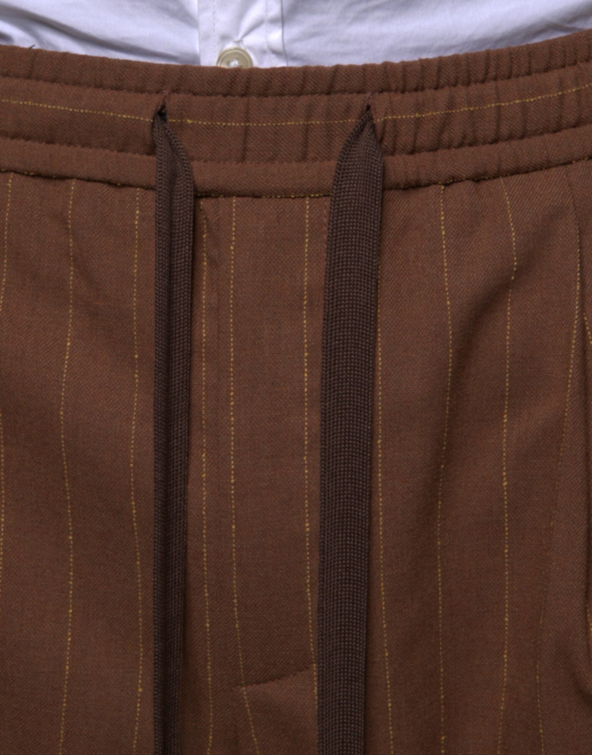 Dolce & Gabbana Brown Stripes Skinny Men Dress Pants Dolce & Gabbana
