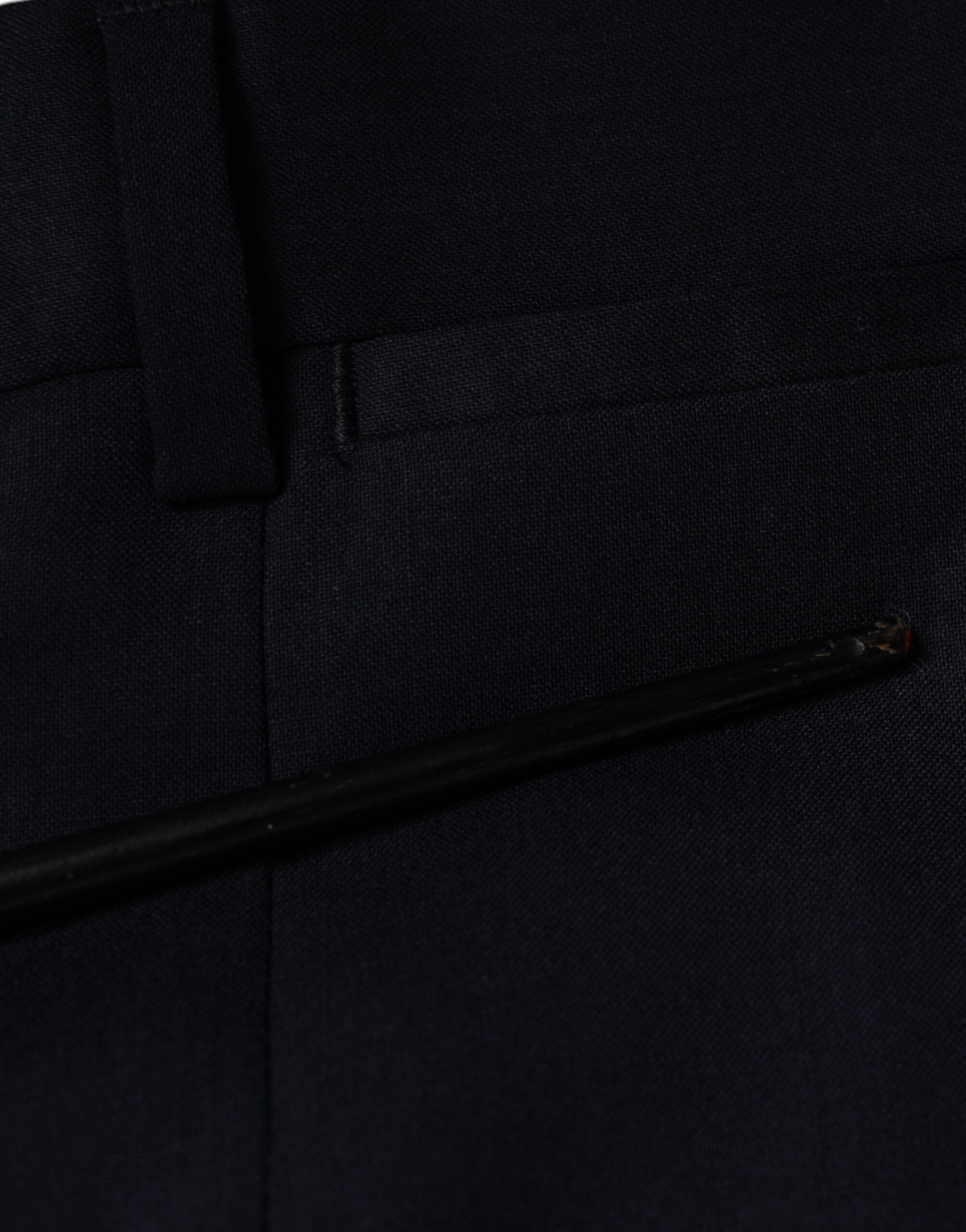Dolce & Gabbana Blue Wool Skinny Formal Dress Pants Dolce & Gabbana