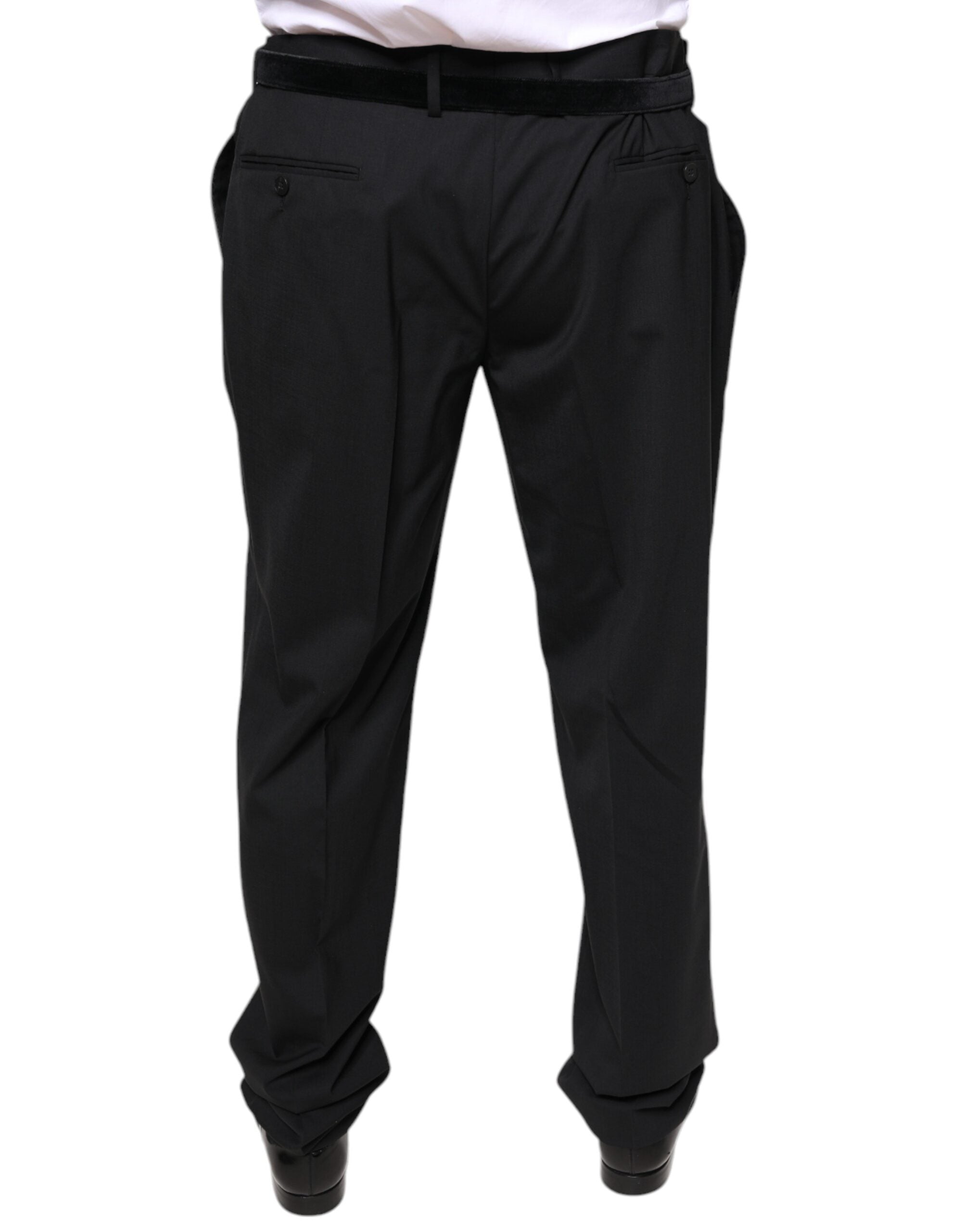 Dolce & Gabbana Black Wool Men Formal Dress Pants Dolce & Gabbana