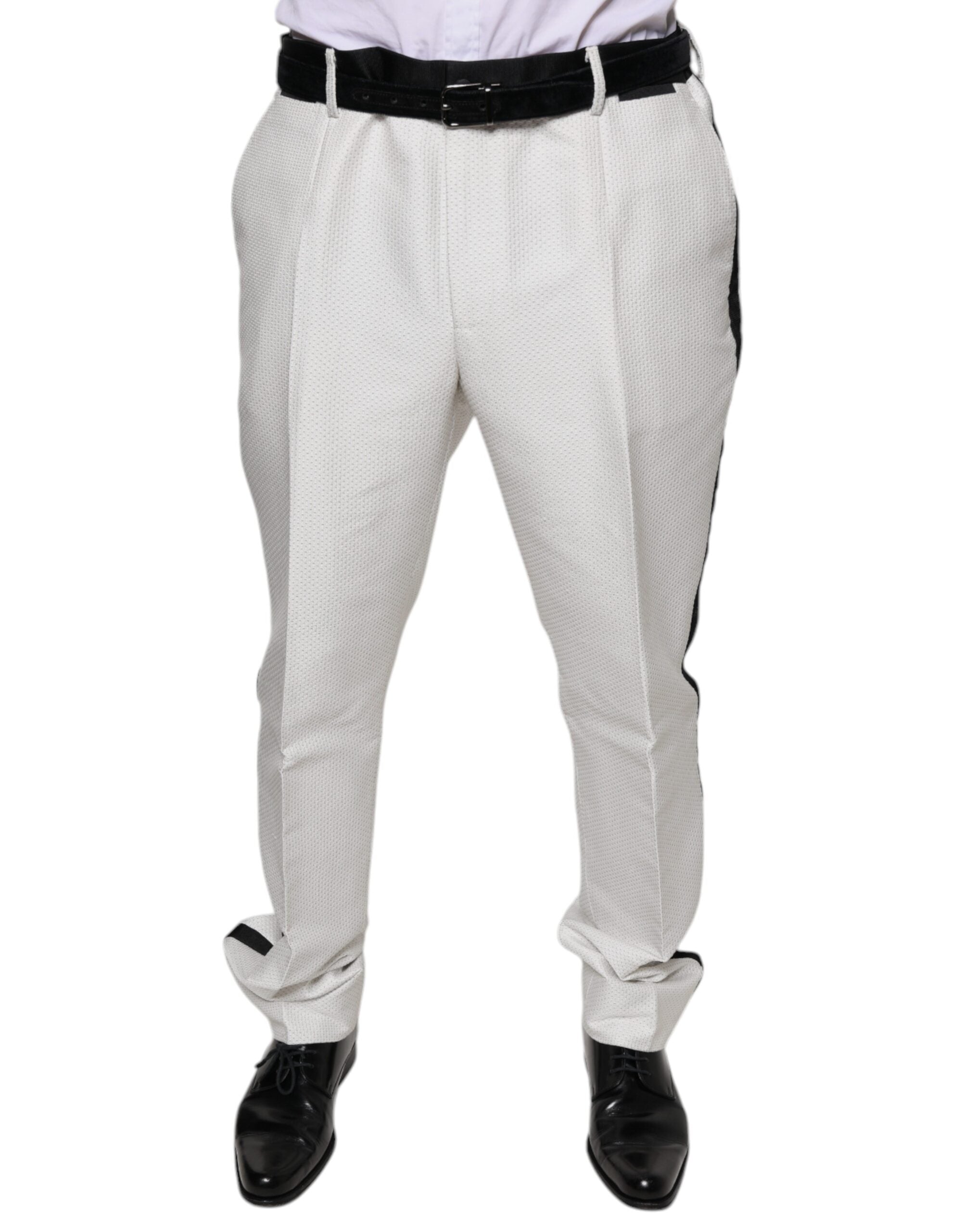 Dolce & Gabbana White Polyester Formal Dress Pants Dolce & Gabbana