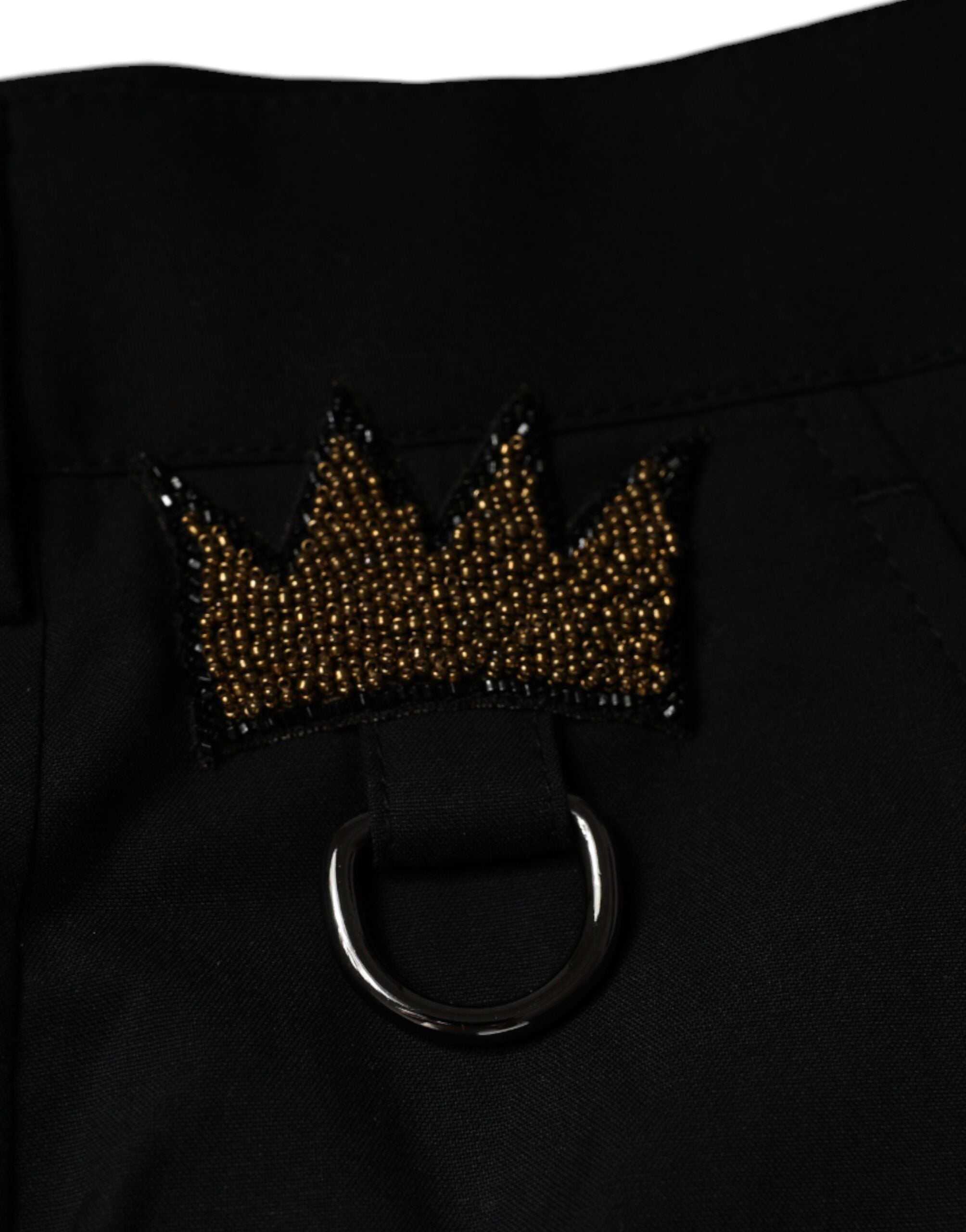 Dolce & Gabbana Black Crown Cotton Dress Pants Dolce & Gabbana