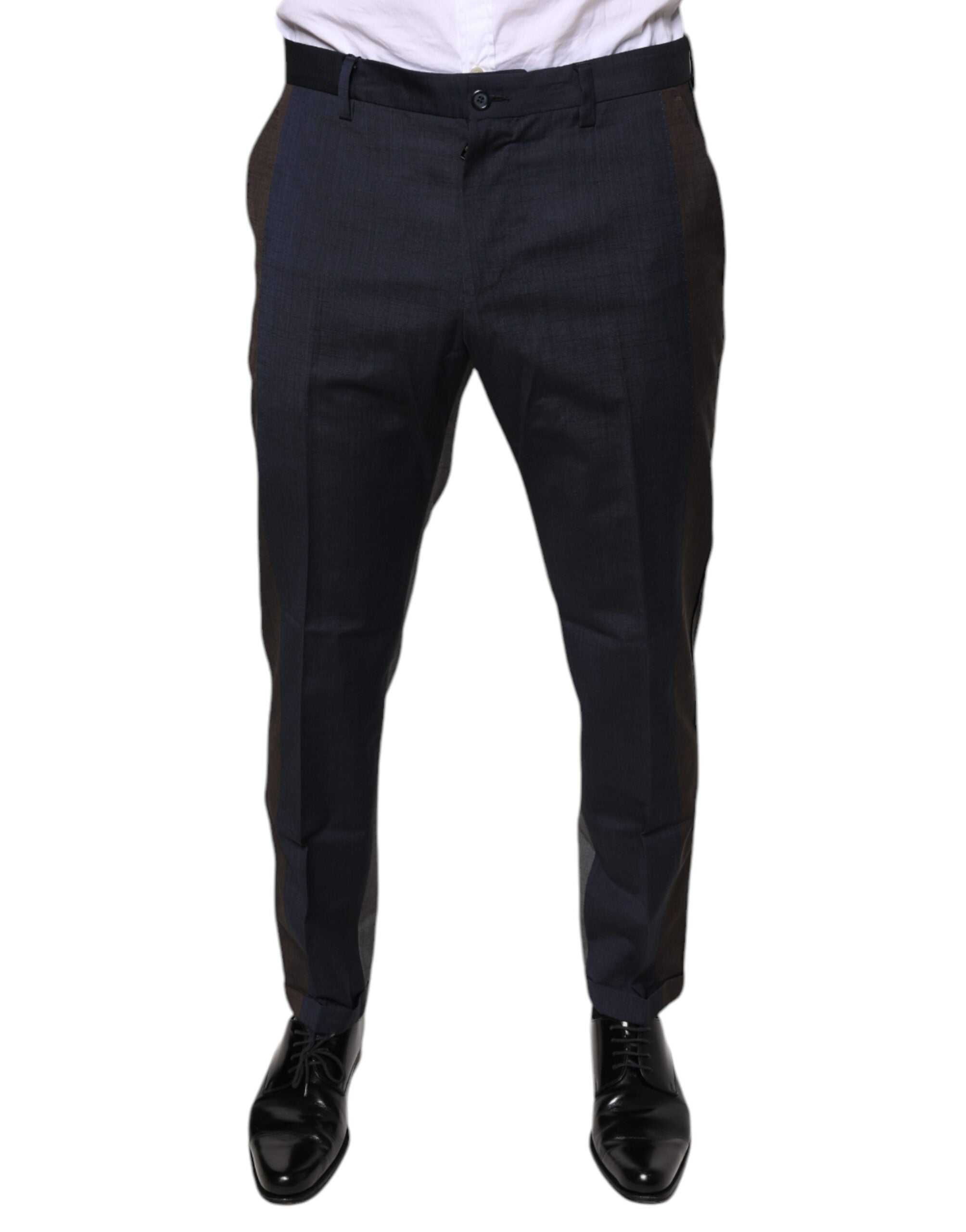 Dolce & Gabbana Black Cotton Wool Formal Dress Pants Dolce & Gabbana
