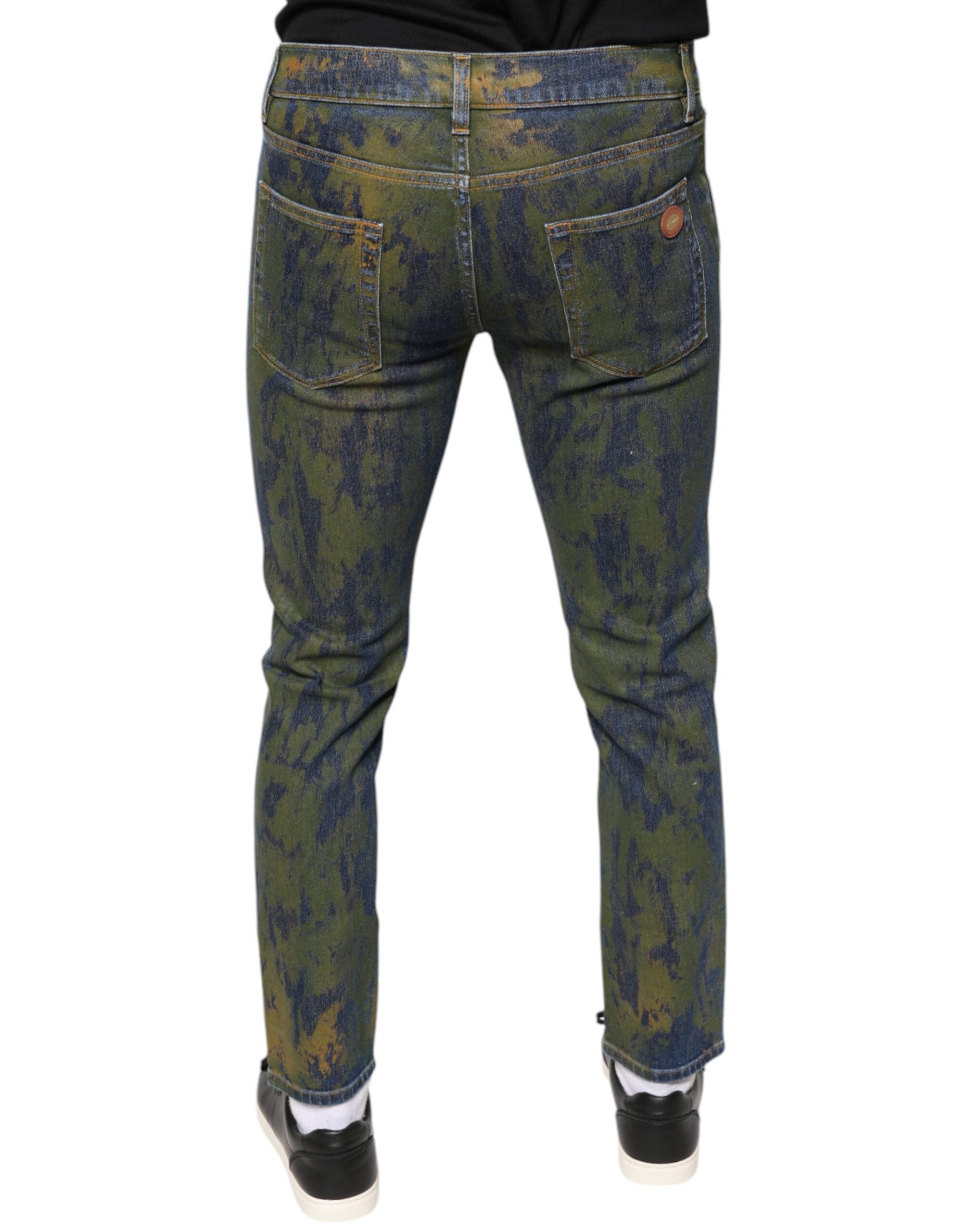 Dolce & Gabbana Blue Cotton Dye Slim Fit Men Denim Jeans Dolce & Gabbana