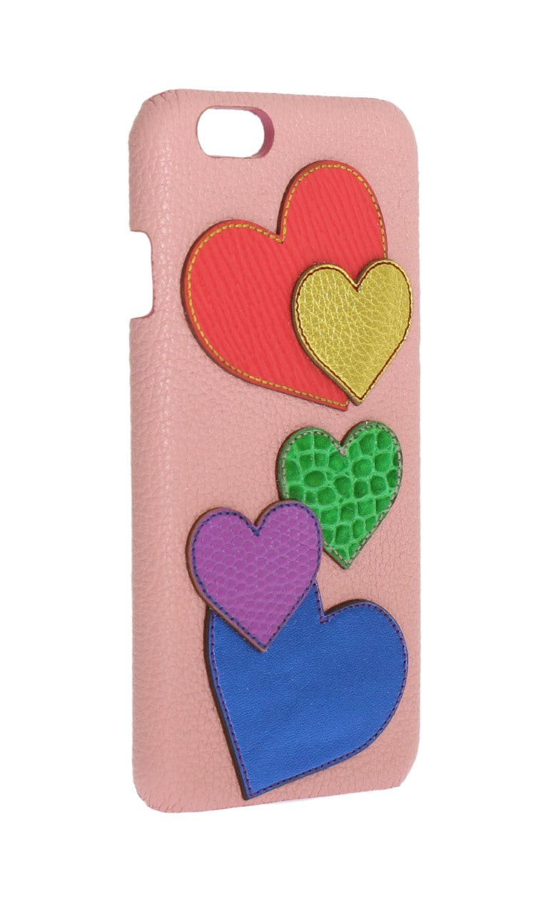 Dolce & Gabbana Pink Leather Heart Phone Cover Dolce & Gabbana