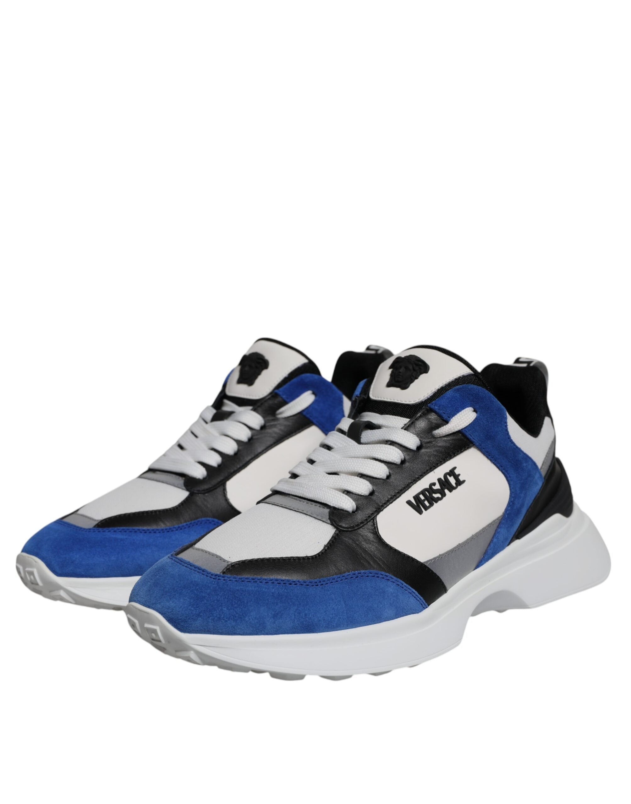 Versace Multicolor Canvas Quad Fabric Medusa Low Top Sneakers Shoes Versace