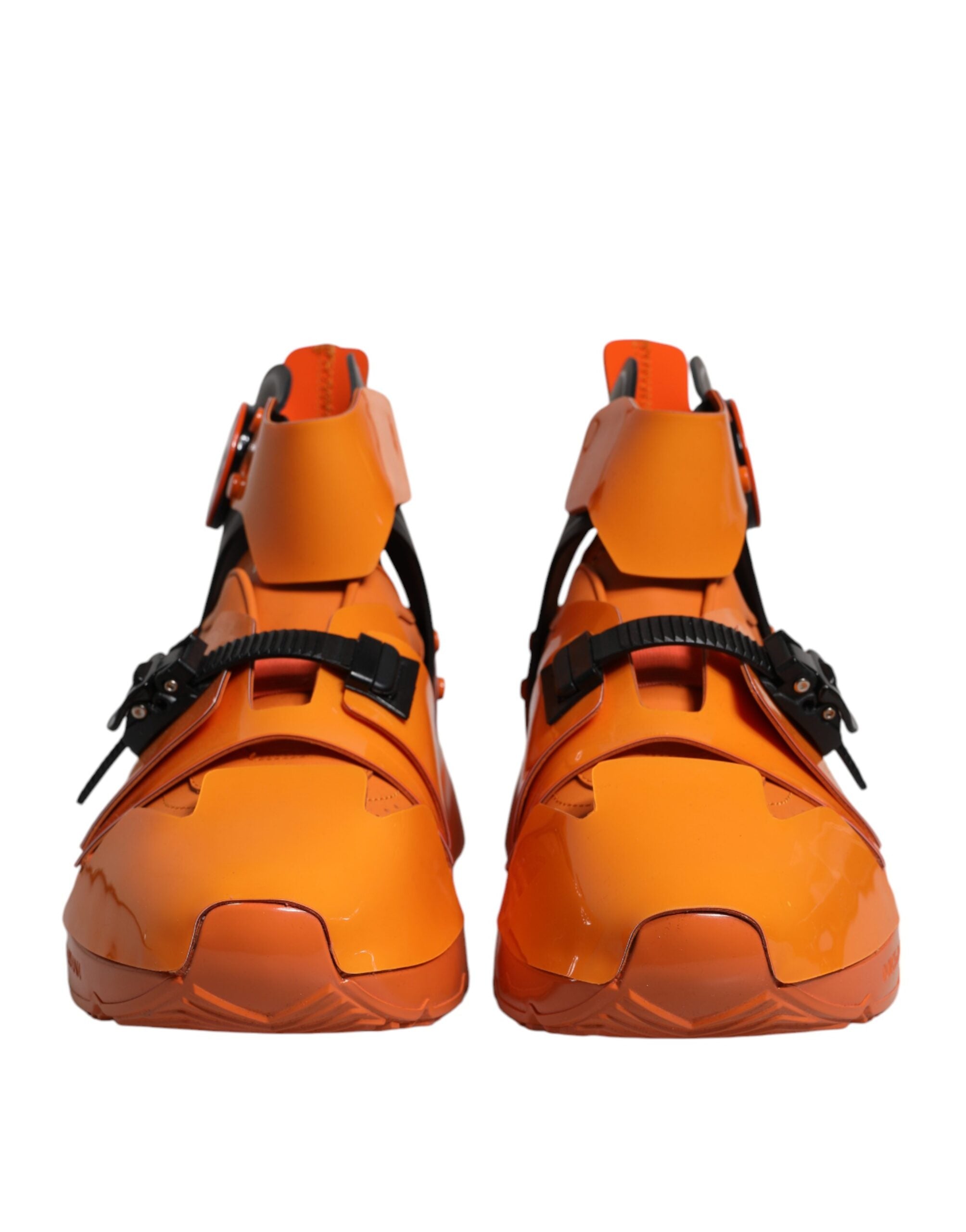Dolce & Gabbana Orange Multi Panel Chunky High Top Sneakers Shoes Dolce & Gabbana