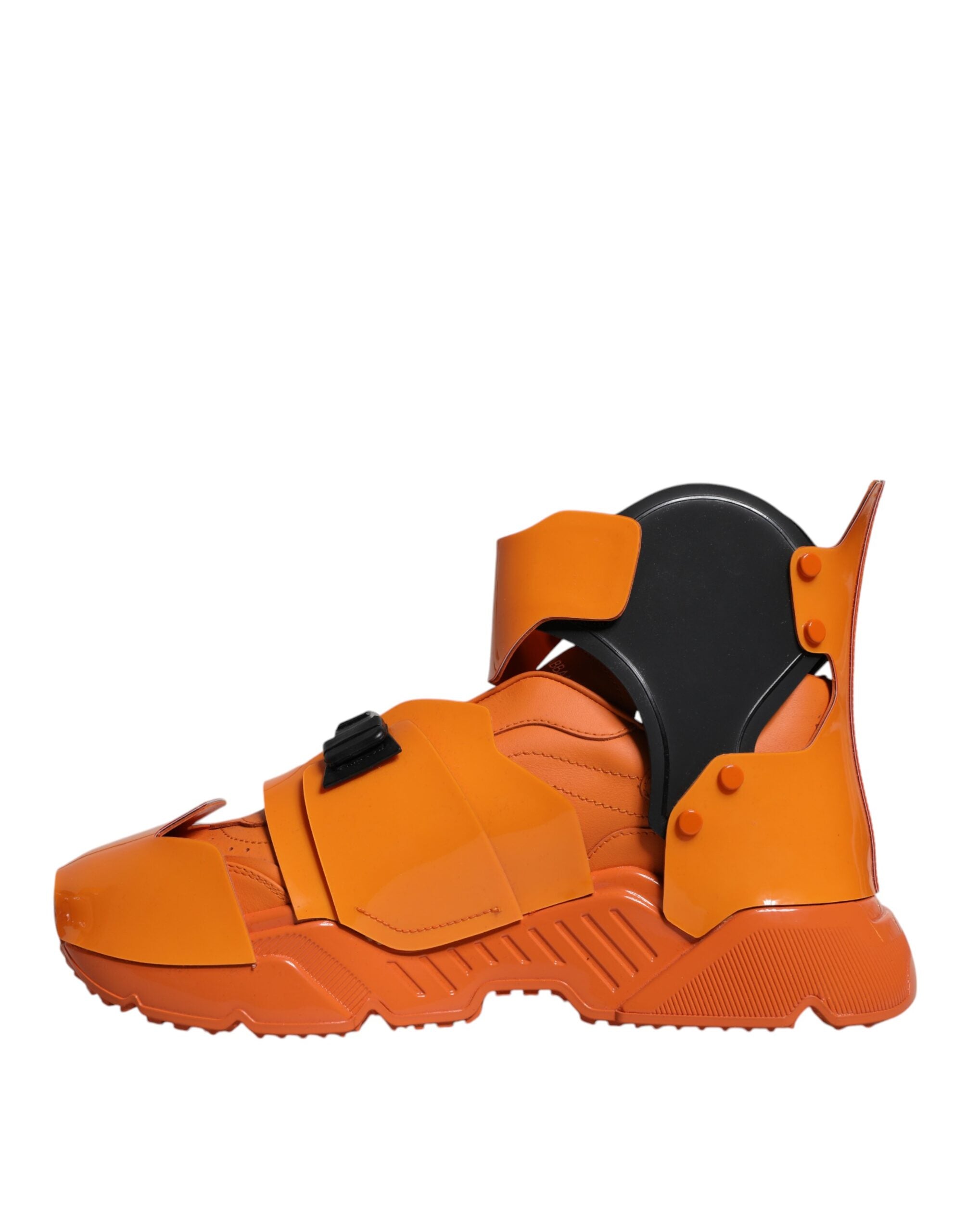 Dolce & Gabbana Orange Multi Panel Chunky High Top Sneakers Shoes Dolce & Gabbana