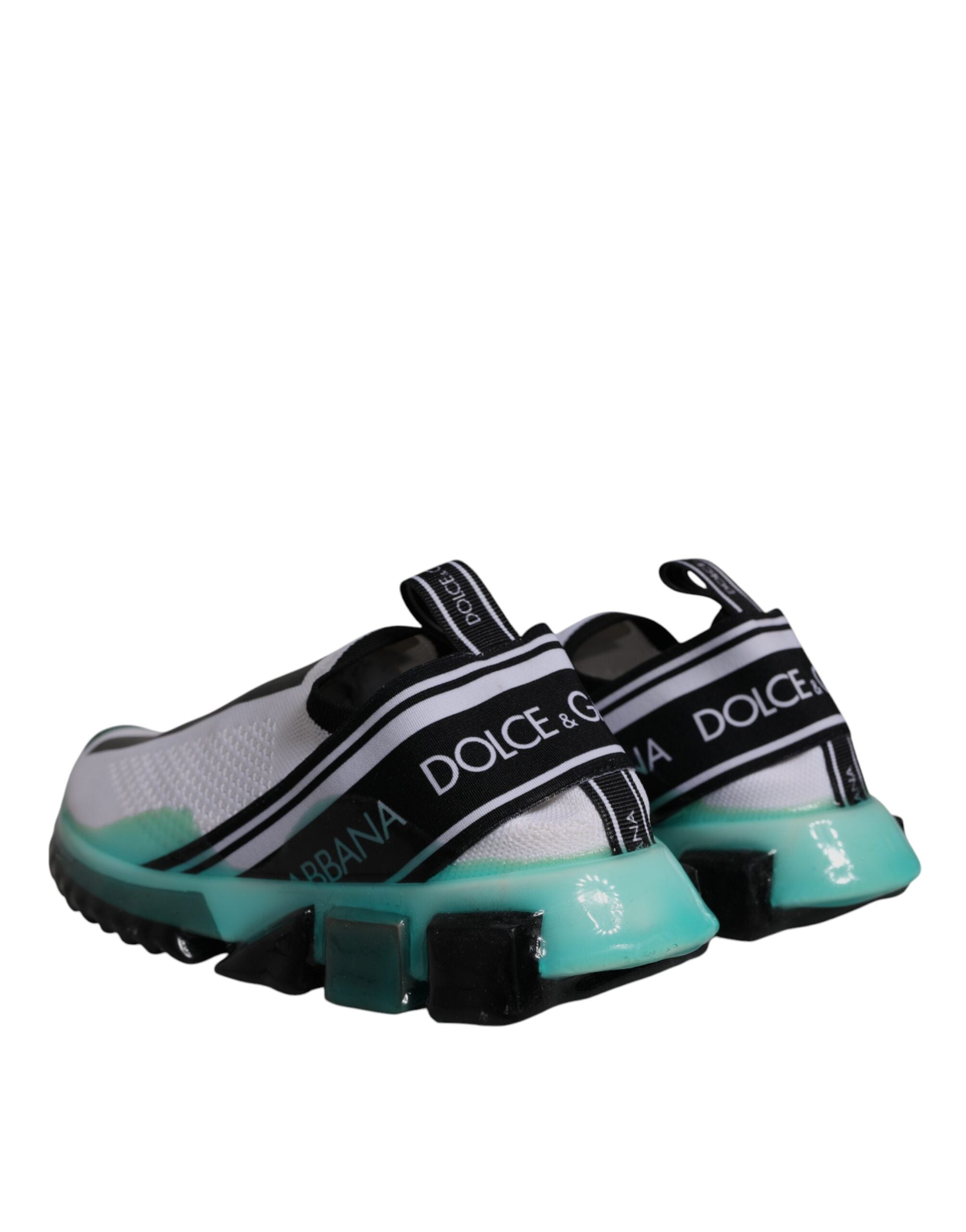 Dolce & Gabbana White Blue Sorrento Slip On Sneakers Shoes Dolce & Gabbana