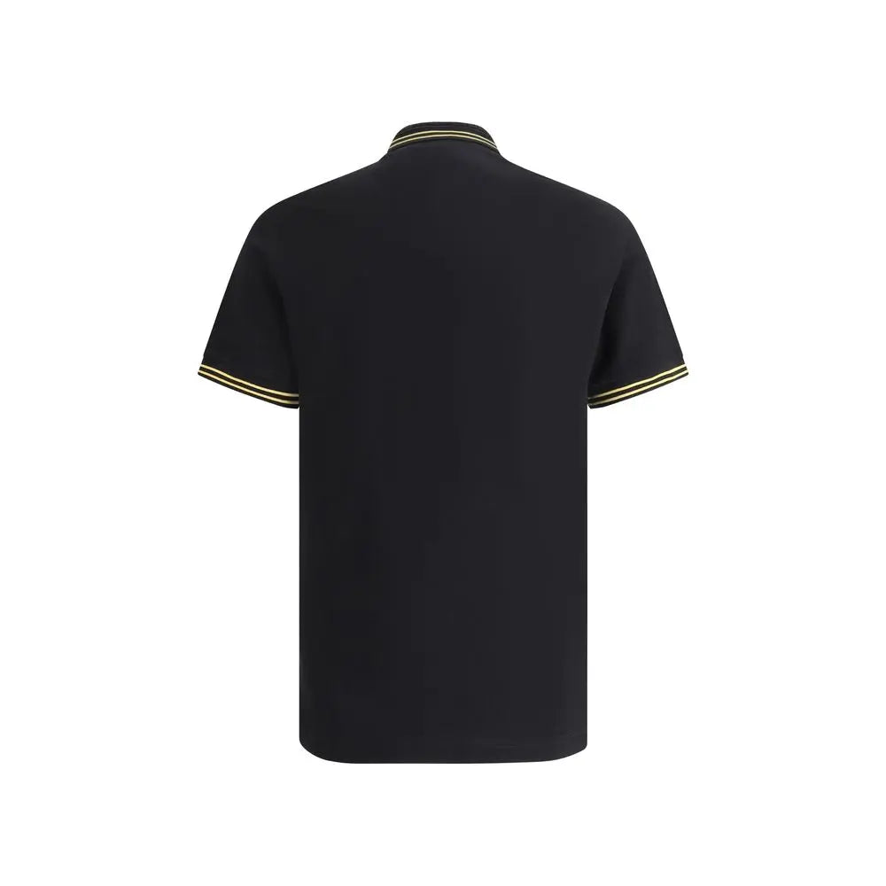 Versace Black Cotton Polo Shirt Versace