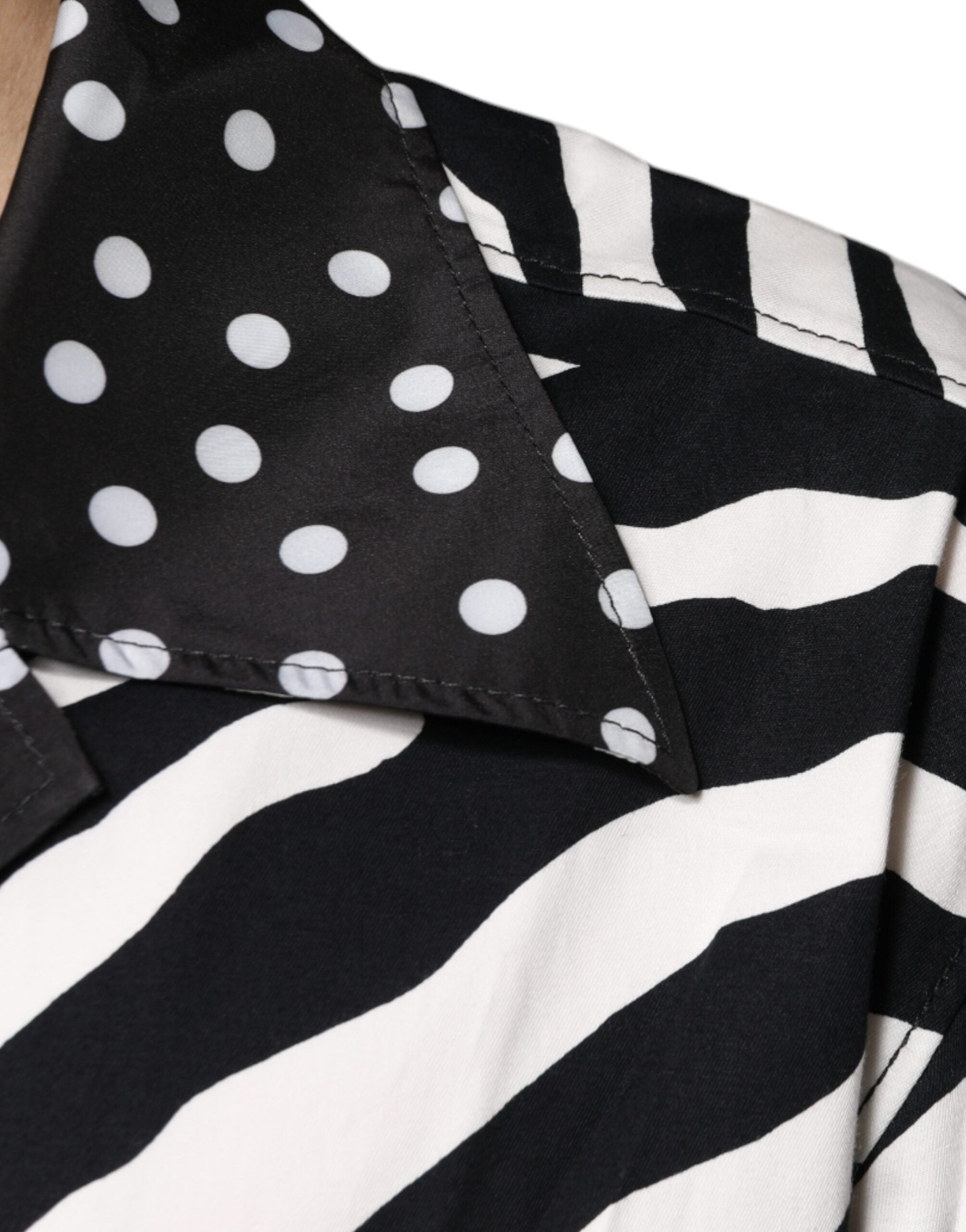 Dolce & Gabbana Black White Zebra Button Down Oversize Shirt Dolce & Gabbana