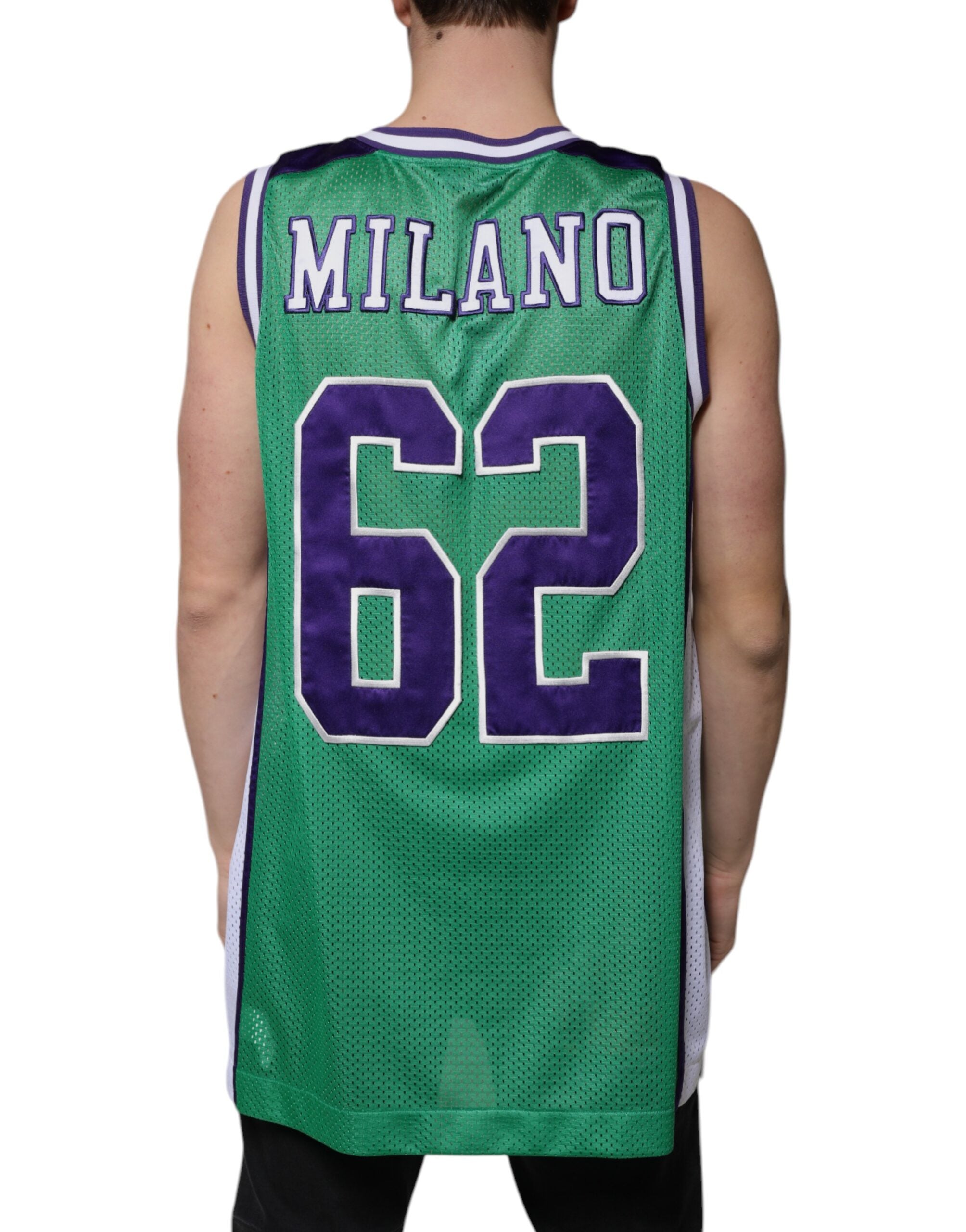 Dolce & Gabbana Green Polyester Jersey Sleeveless T-shirt Dolce & Gabbana
