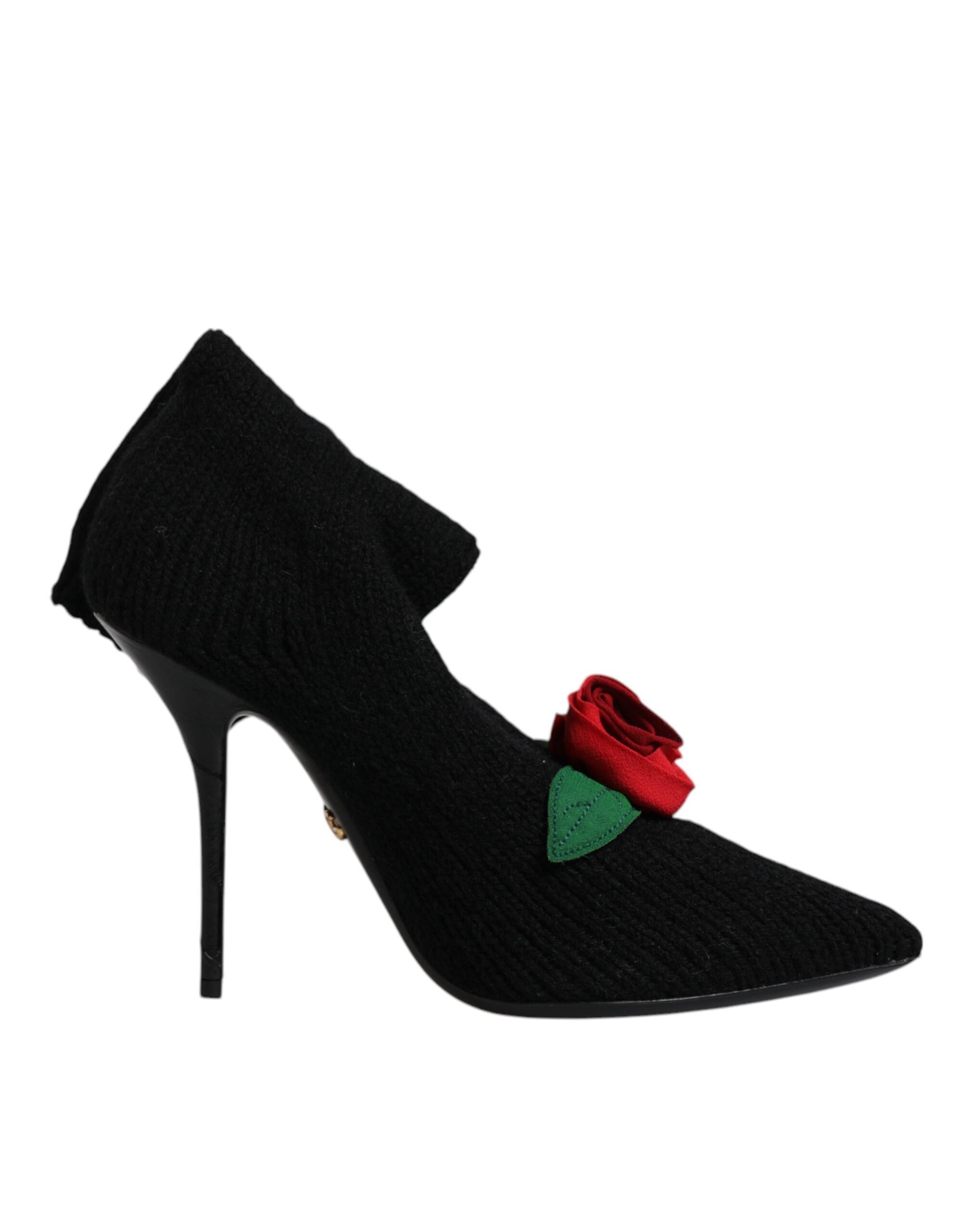 Dolce & Gabbana Black Stiletto Heels Mid Calf Boots Shoes Dolce & Gabbana