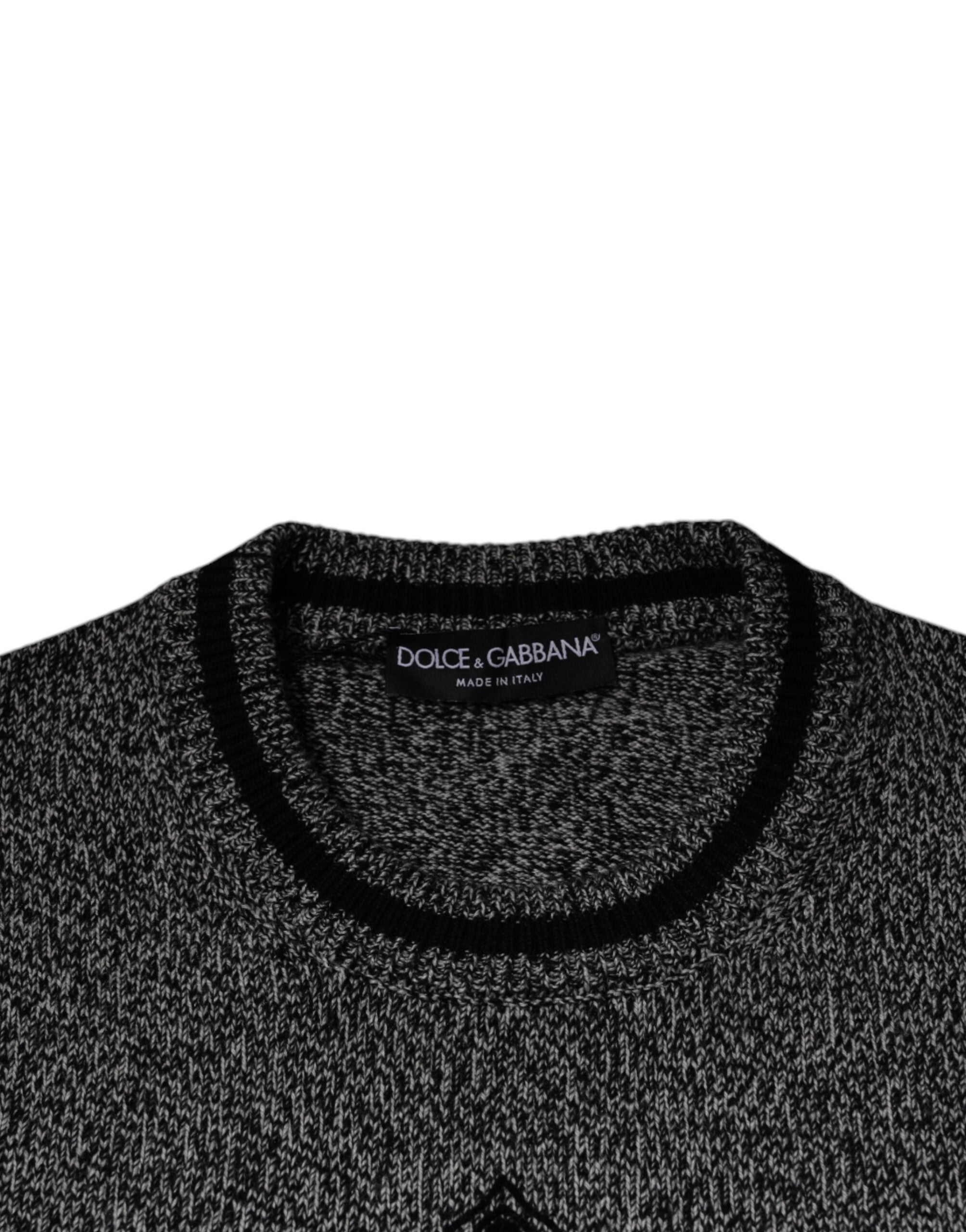 Dolce & Gabbana Gray Crown King Cashmere Pullover Sweater Dolce & Gabbana