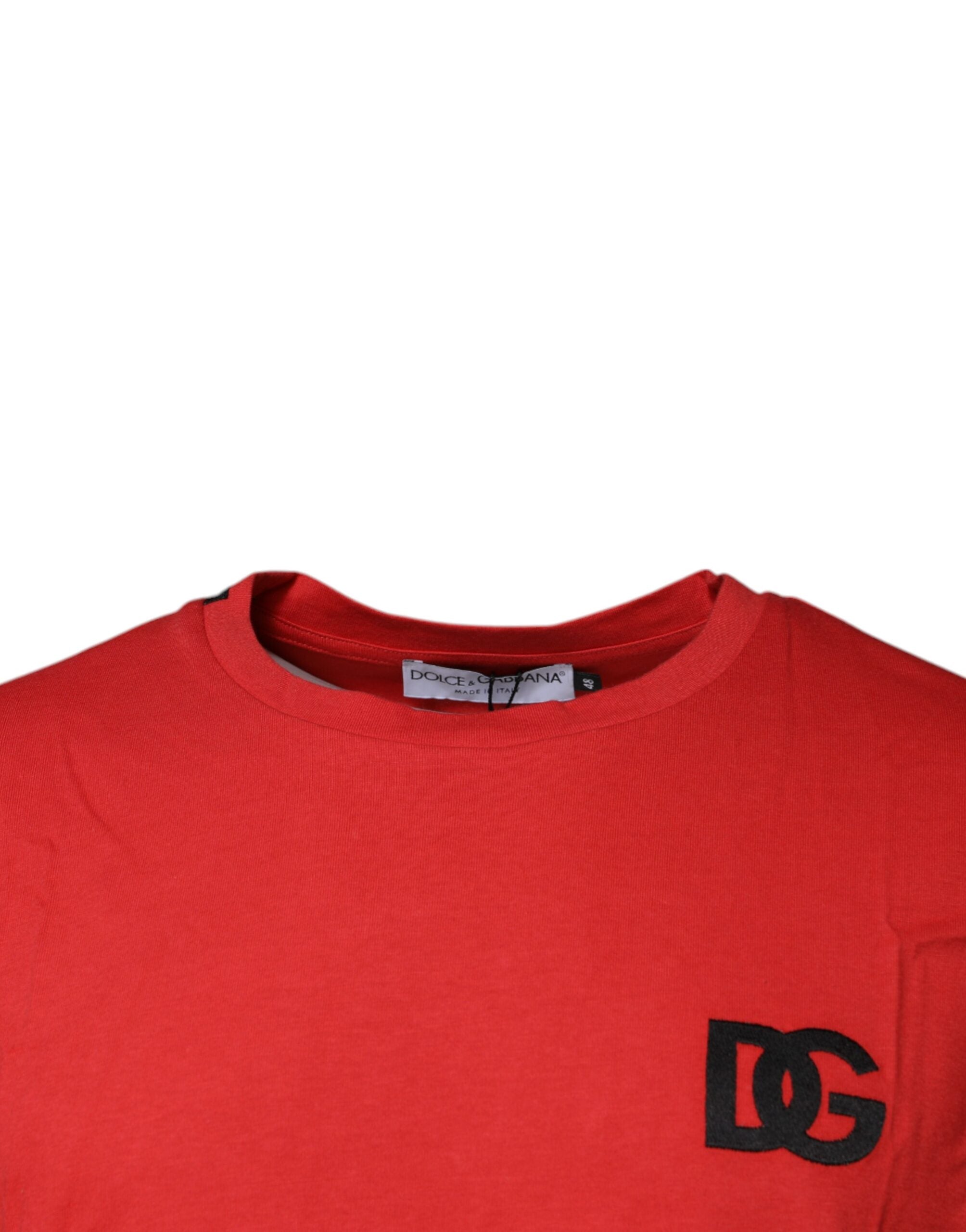 Dolce & Gabbana Red DG Logo Cotton Crew Neck T-shirt Dolce & Gabbana