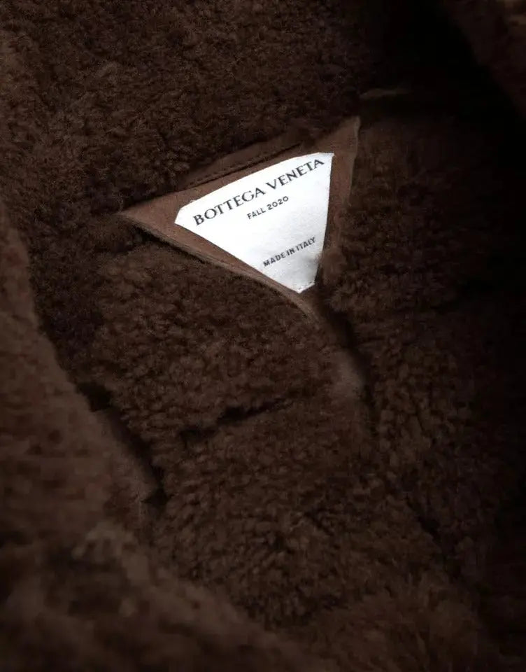 Bottega Veneta Brown Fur Lamb Shearling Coat Jacket Bottega Veneta