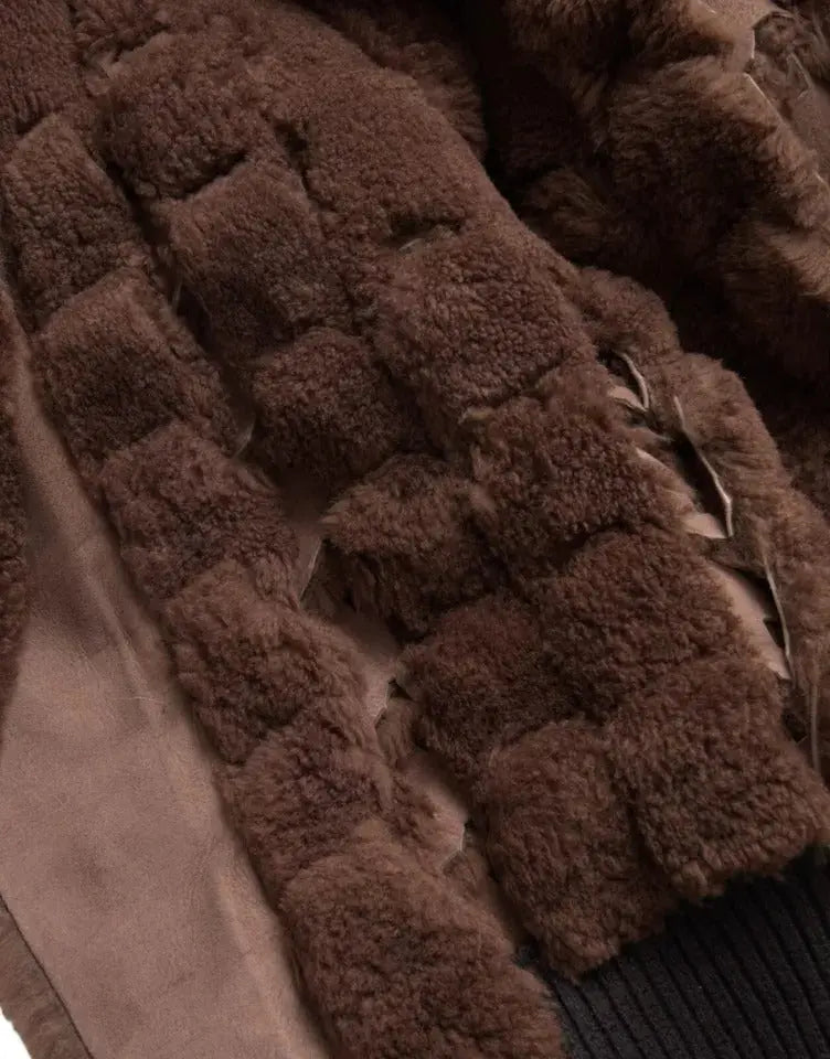 Bottega Veneta Brown Fur Lamb Shearling Coat Jacket Bottega Veneta
