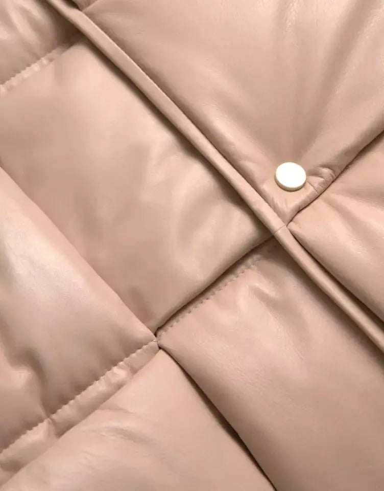 Bottega Veneta Beige Quilted Sleeveless Calf Leather Jacket Bottega Veneta