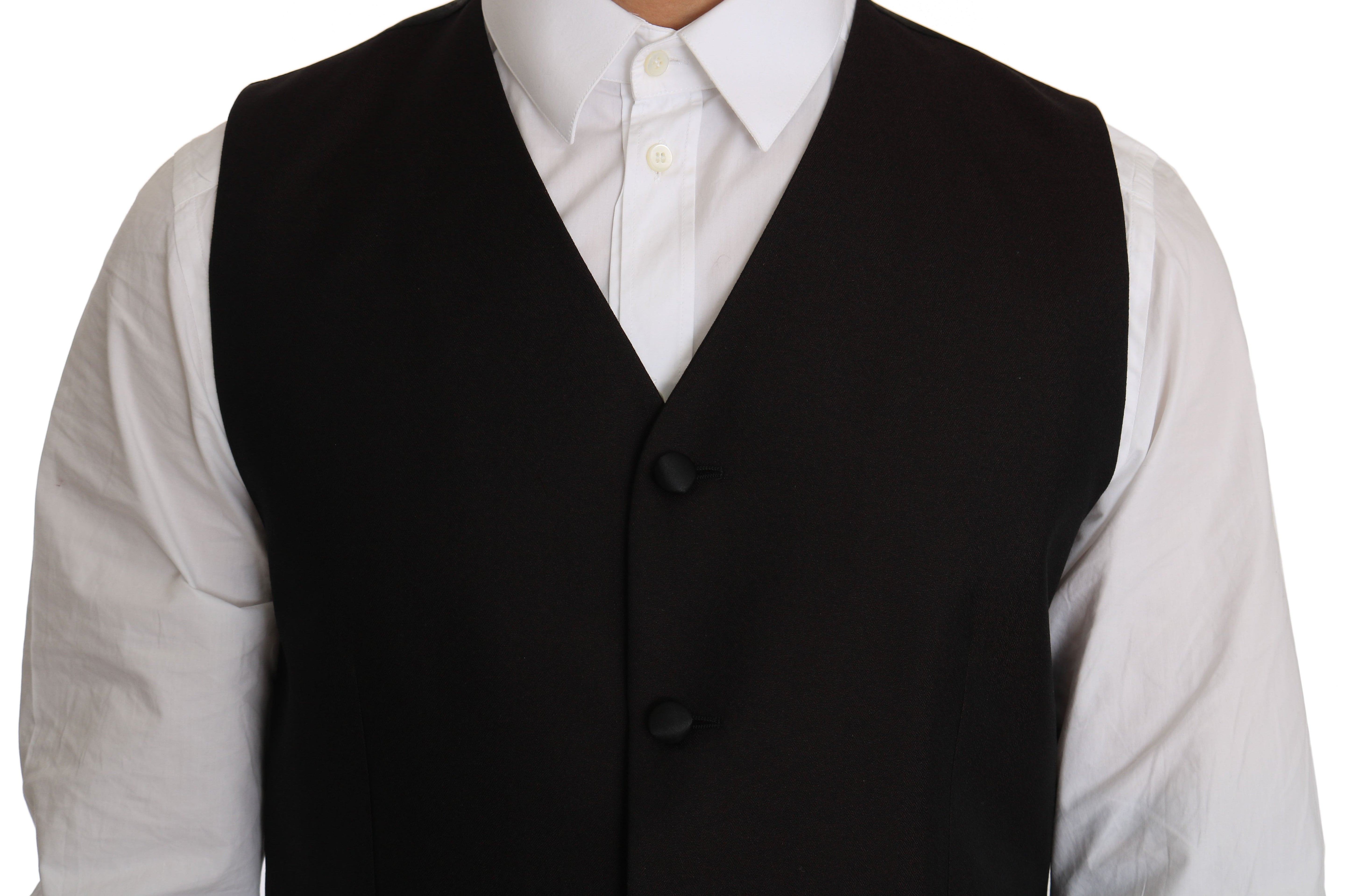 Dolce & Gabbana Black Silk Dress Waistcoat Dolce & Gabbana