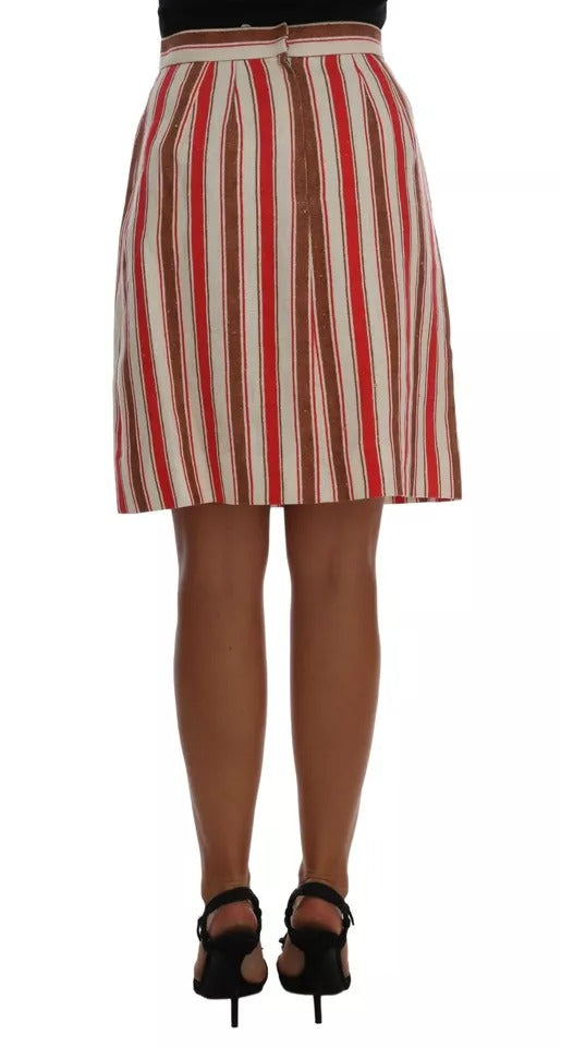 Dolce & Gabbana Multicolor Portofino Stripes Cotton Midi Skirt Dolce & Gabbana
