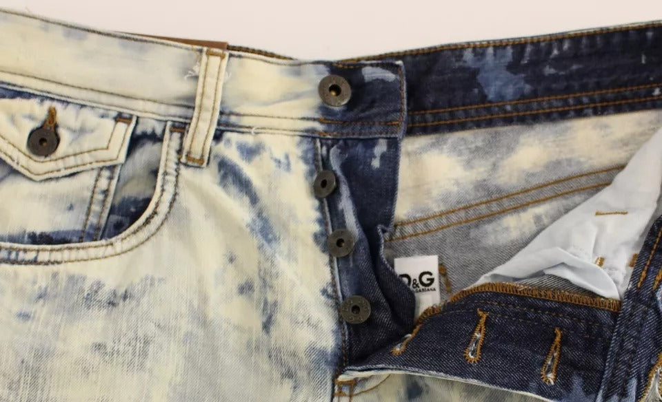 Dolce & Gabbana Blue D&G Cotton Washed Jeans Denim Shorts Dolce & Gabbana