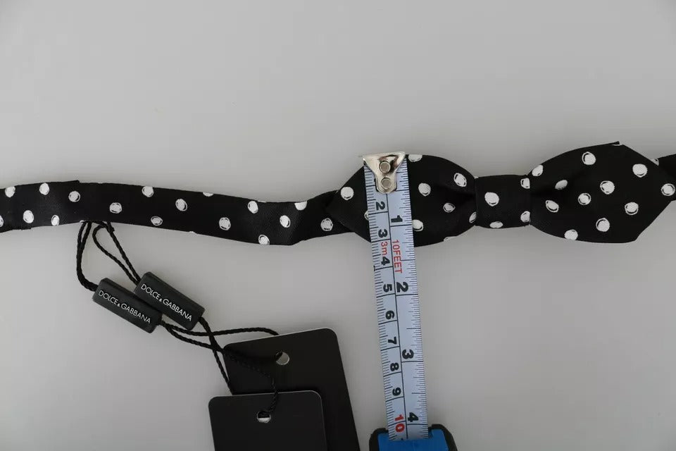 Dolce & Gabbana Black Polka Dots Adjustable Neck Bow Tie Dolce & Gabbana
