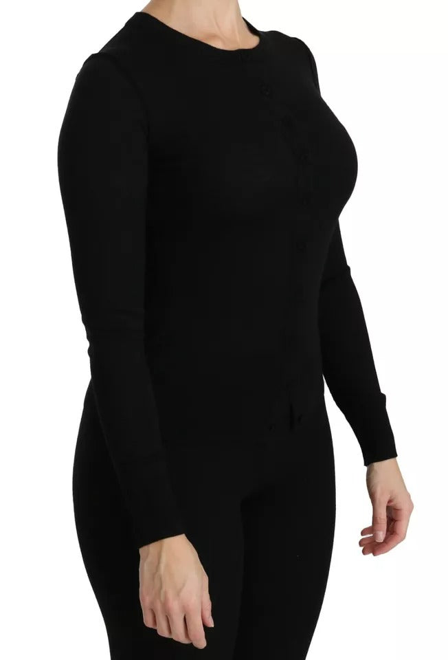 Dolce & Gabbana Black Virgin Wool Long Sleeve Top Blouse Top Dolce & Gabbana