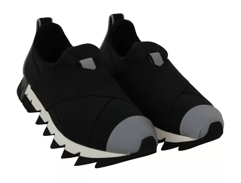 Dolce & Gabbana Black Shark Neoprene Stretch Sneakers Shoes Dolce & Gabbana