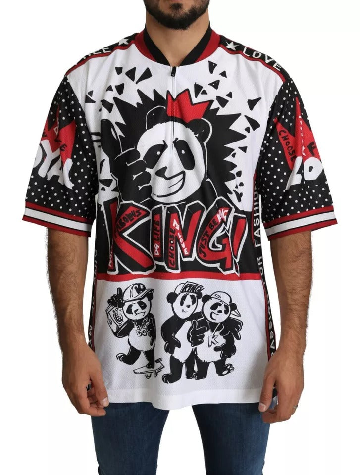 Dolce & Gabbana White King Panda Polyester T-shirt Top Dolce & Gabbana