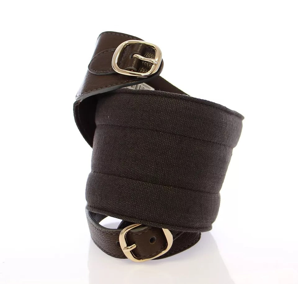 Dolce & Gabbana Brown D&G Leather Linnen Logo Belt Dolce & Gabbana