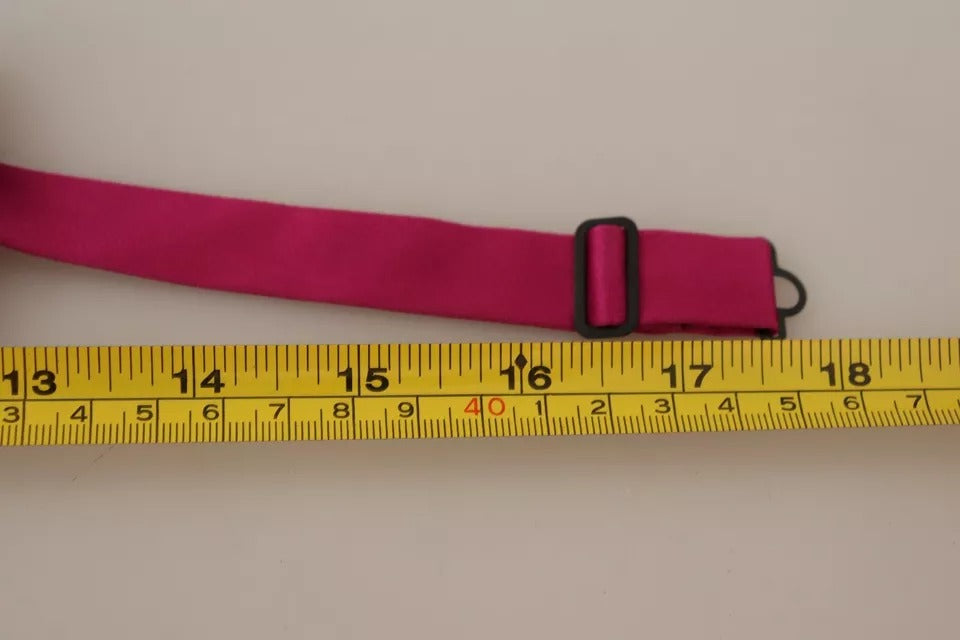 Dolce & Gabbana Pink 100% Silk Adjustable Neck Bow Tie Men Dolce & Gabbana