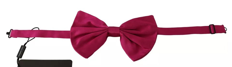 Dolce & Gabbana Pink 100% Silk Adjustable Neck Bow Tie Men Dolce & Gabbana