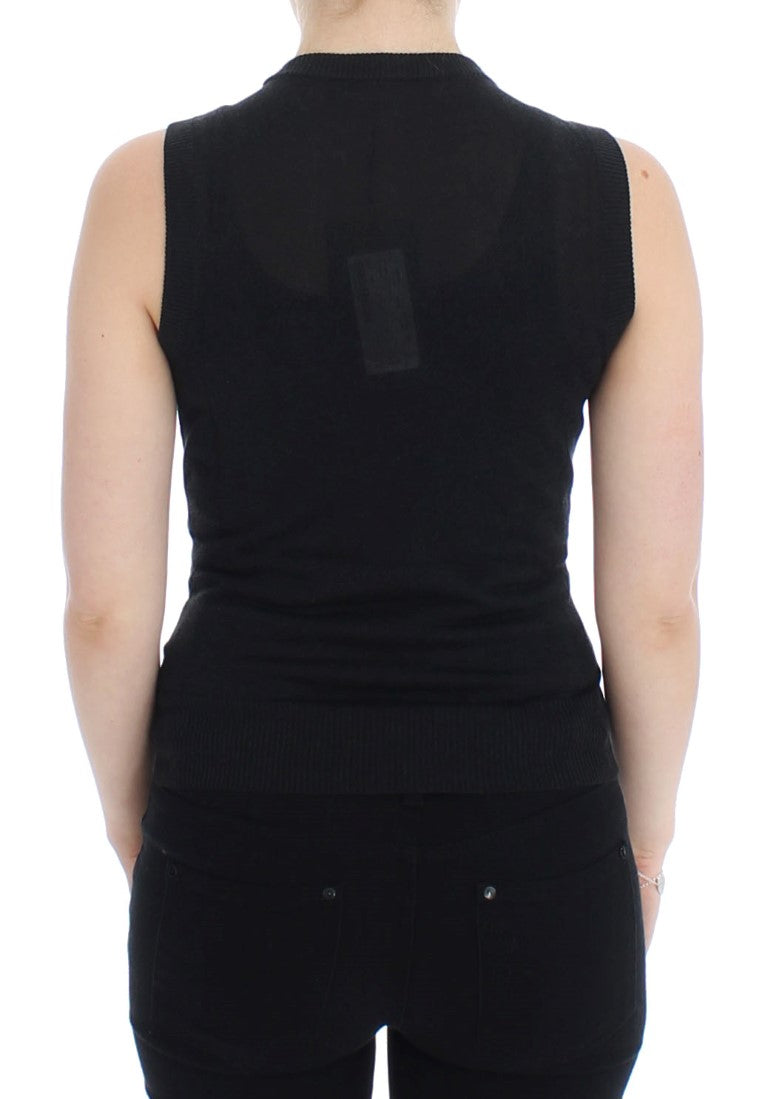 Dolce & Gabbana Black Sleeveless Crewneck Vest Pullover Dolce & Gabbana