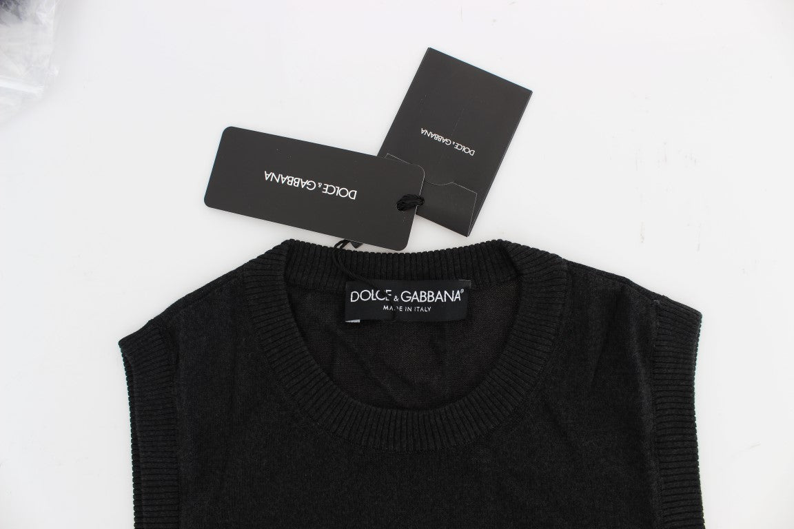 Dolce & Gabbana Black Sleeveless Crewneck Vest Pullover Dolce & Gabbana