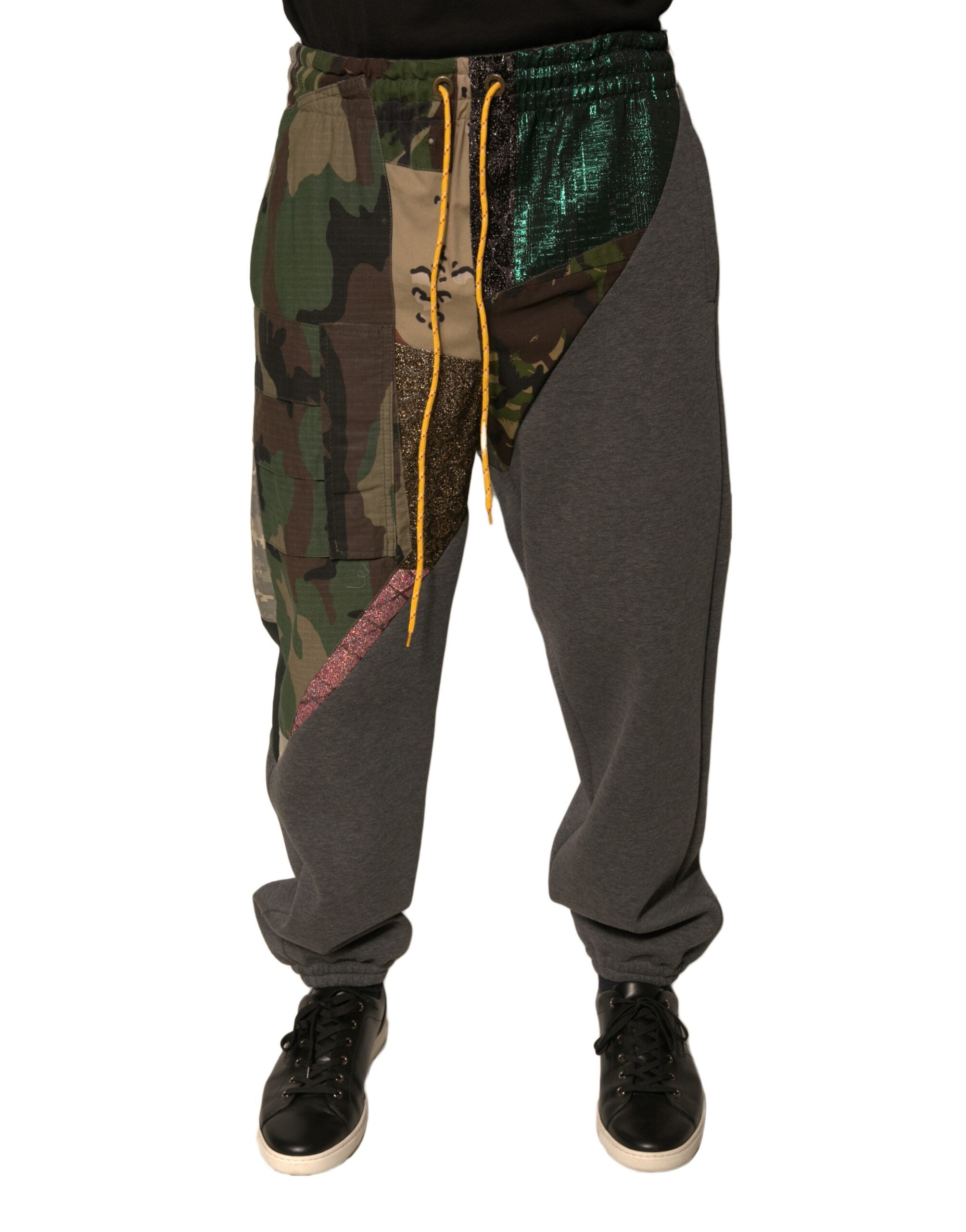 Dolce & Gabbana Multicolor Patchwork Cotton Jogger Sweatpants Pants Dolce & Gabbana