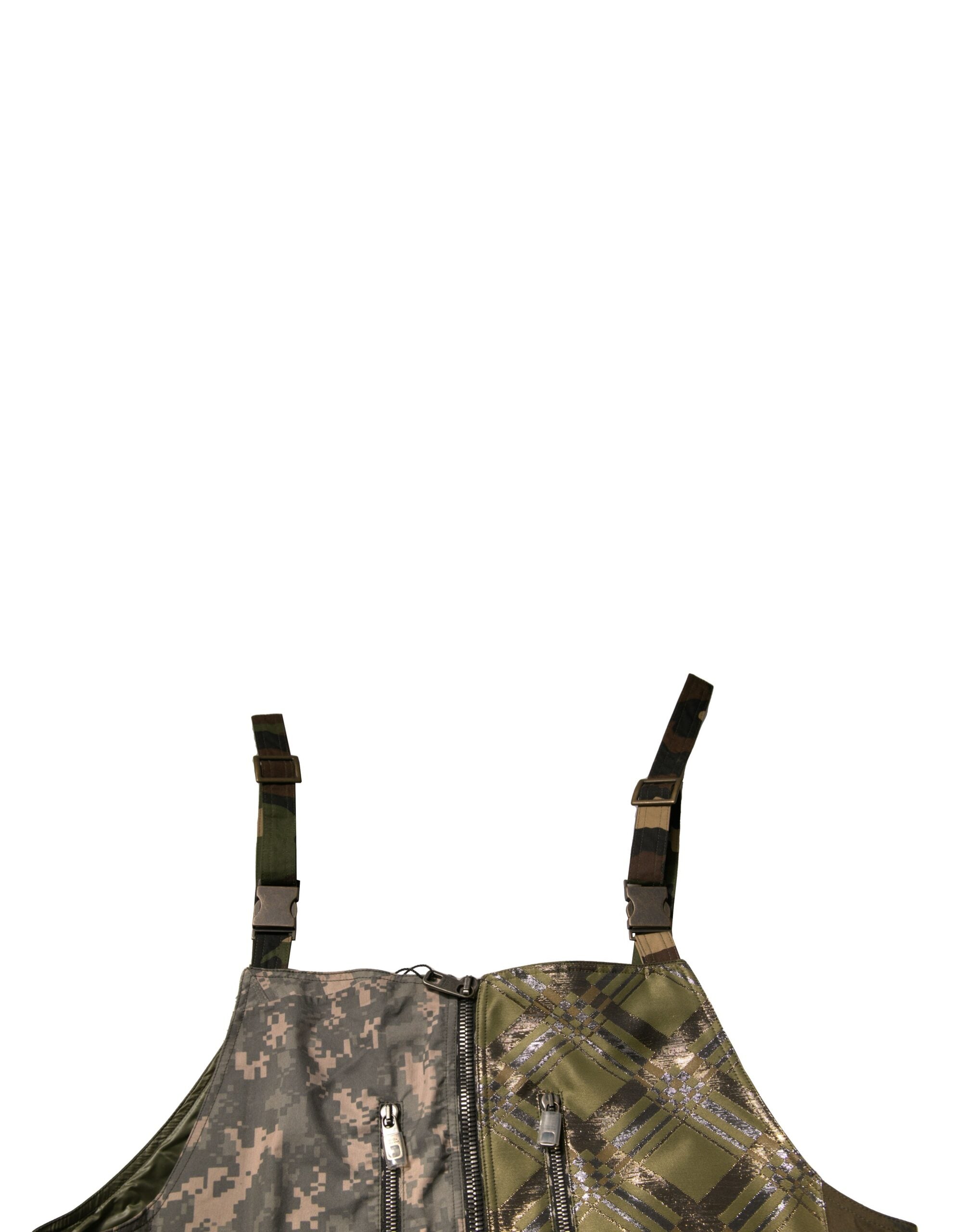 Dolce & Gabbana Multicolor Patchwork Camouflage Overall Pants Dolce & Gabbana