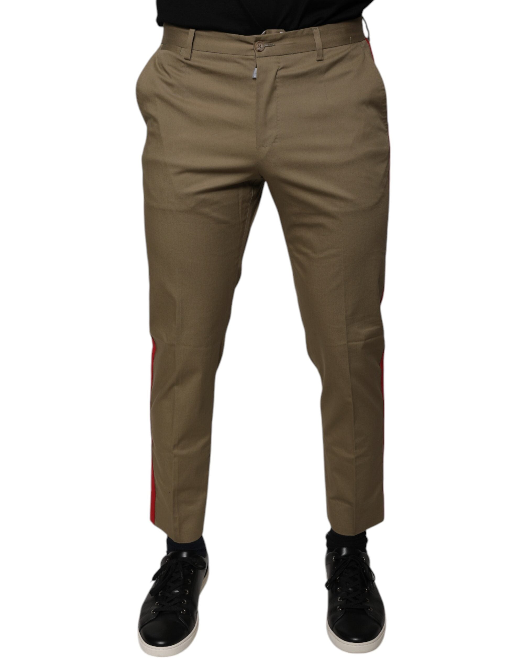 Dolce & Gabbana Brown Logo Men Casual Tapered Pants Dolce & Gabbana