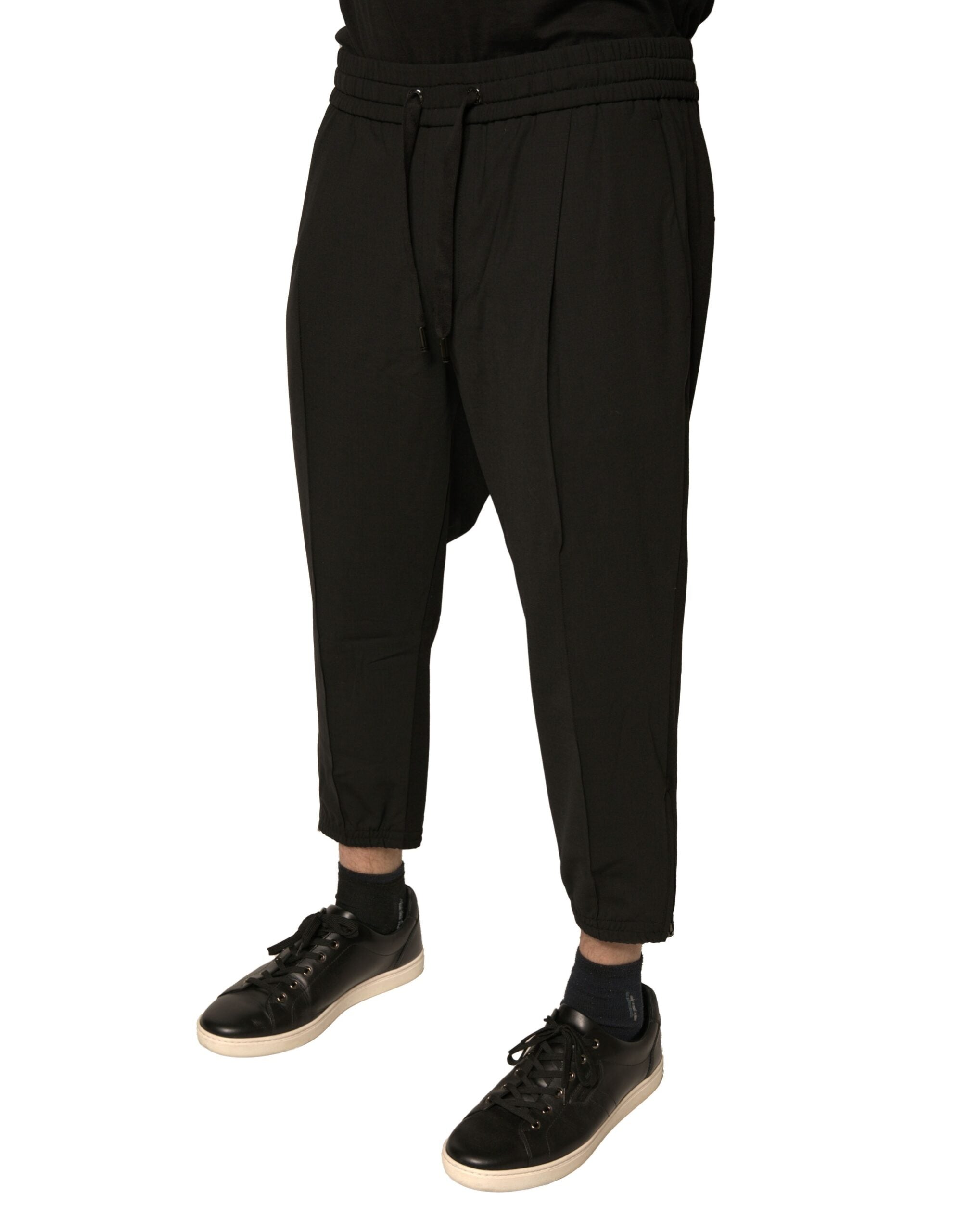 Dolce & Gabbana Black Wool Jogger Jogging Pants Dolce & Gabbana