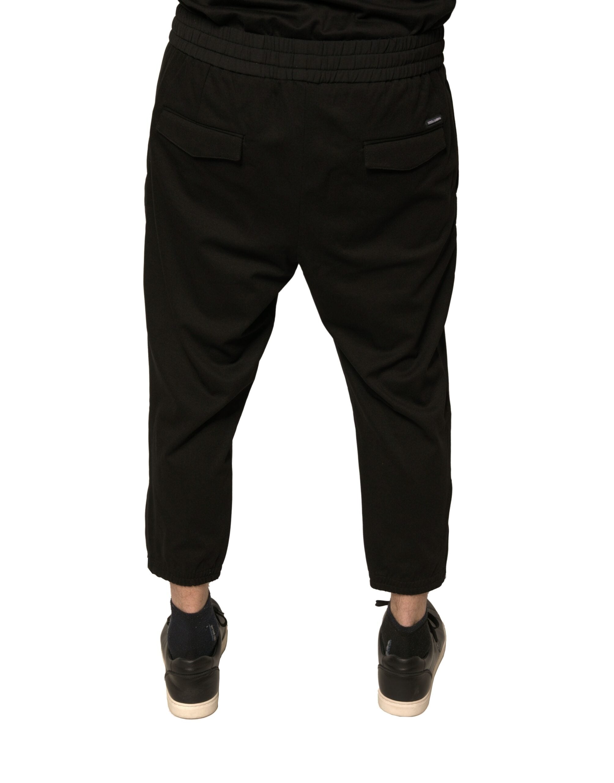 Dolce & Gabbana Black Wool Jogger Jogging Pants Dolce & Gabbana
