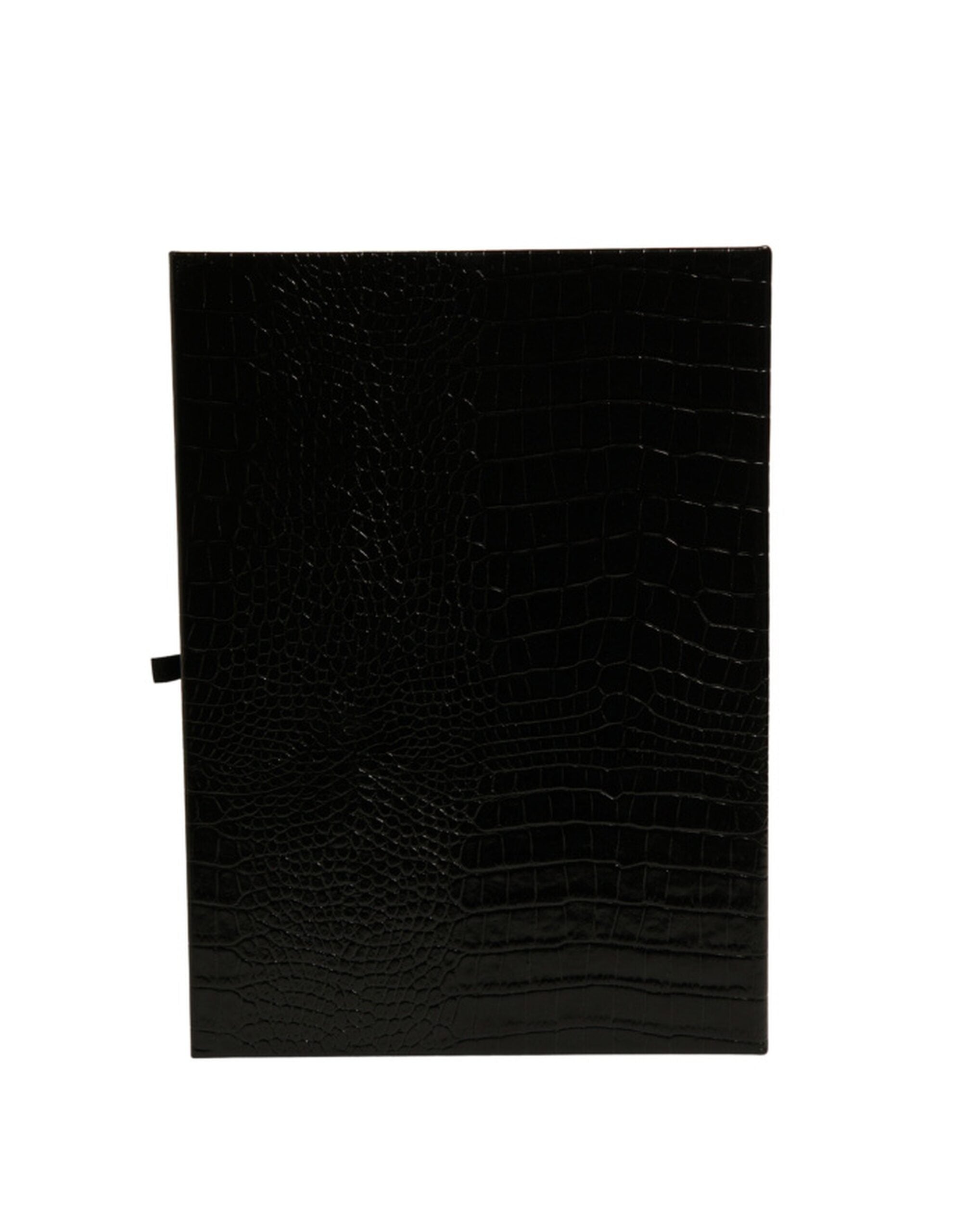Dolce & Gabbana Elegant Black Leather Logo Plaque Holder Catalogue Case Dolce & Gabbana