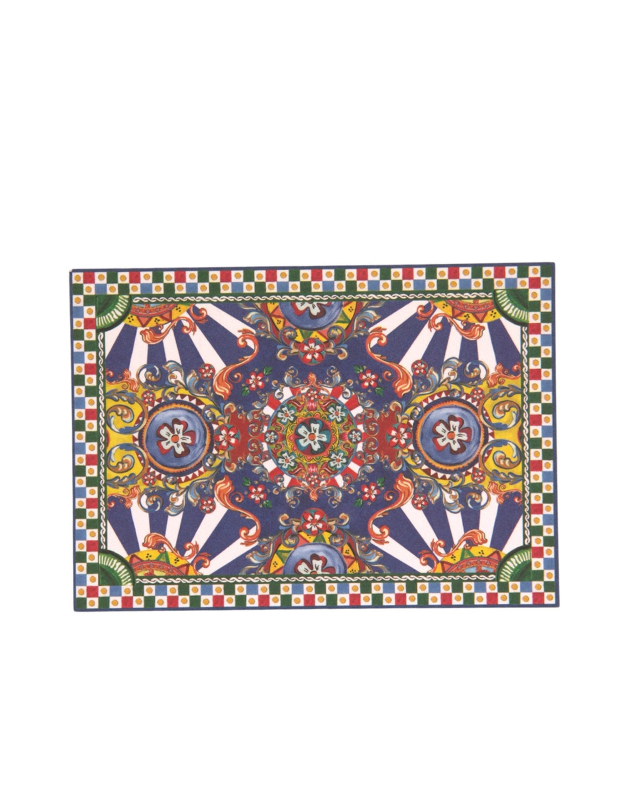 Dolce & Gabbana Multicolor Carretto Siciliano Envelope Post Card Holder Dolce & Gabbana