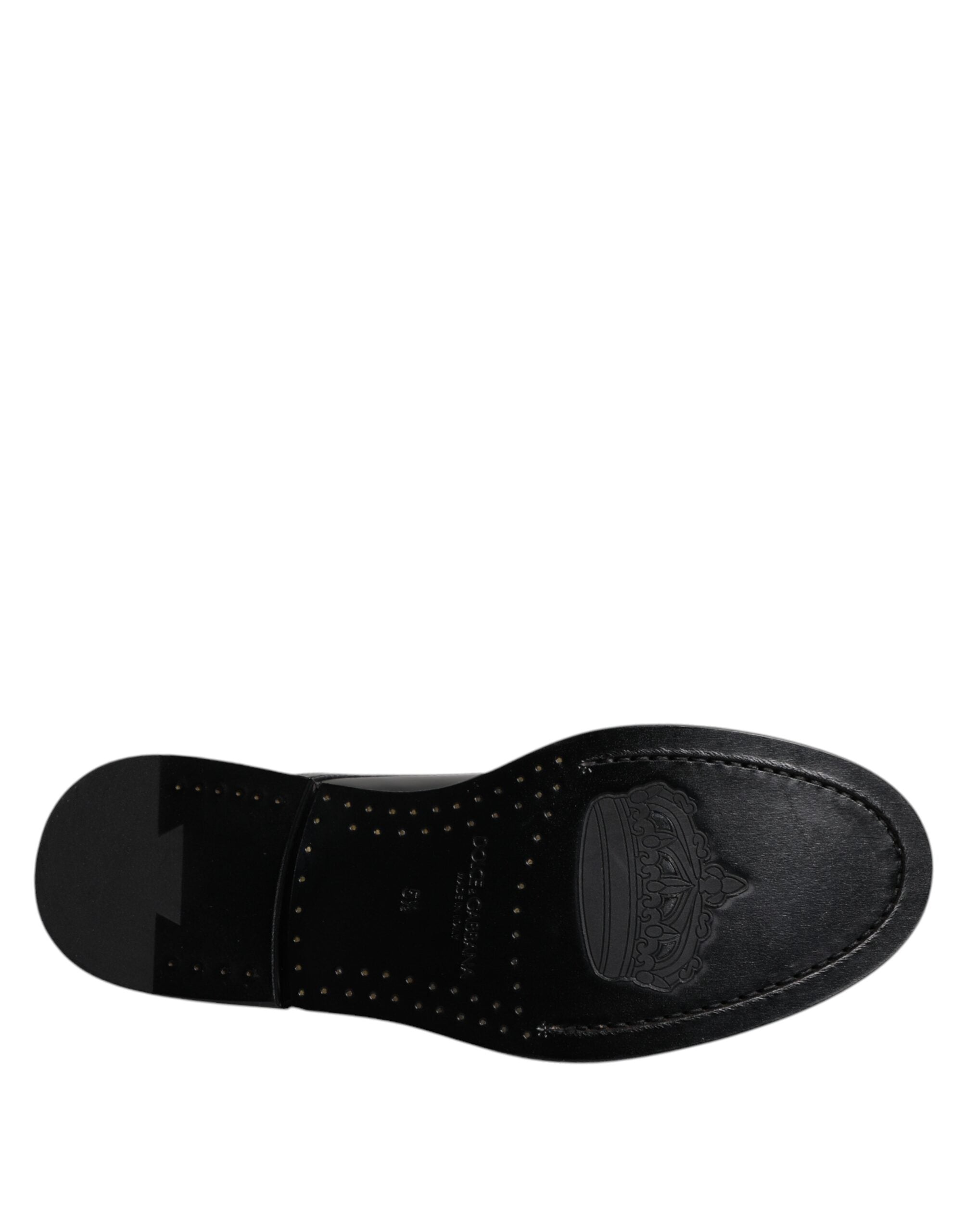 Dolce & Gabbana Black Patent Leather Derby Lace Up Formal Dress Shoes Dolce & Gabbana