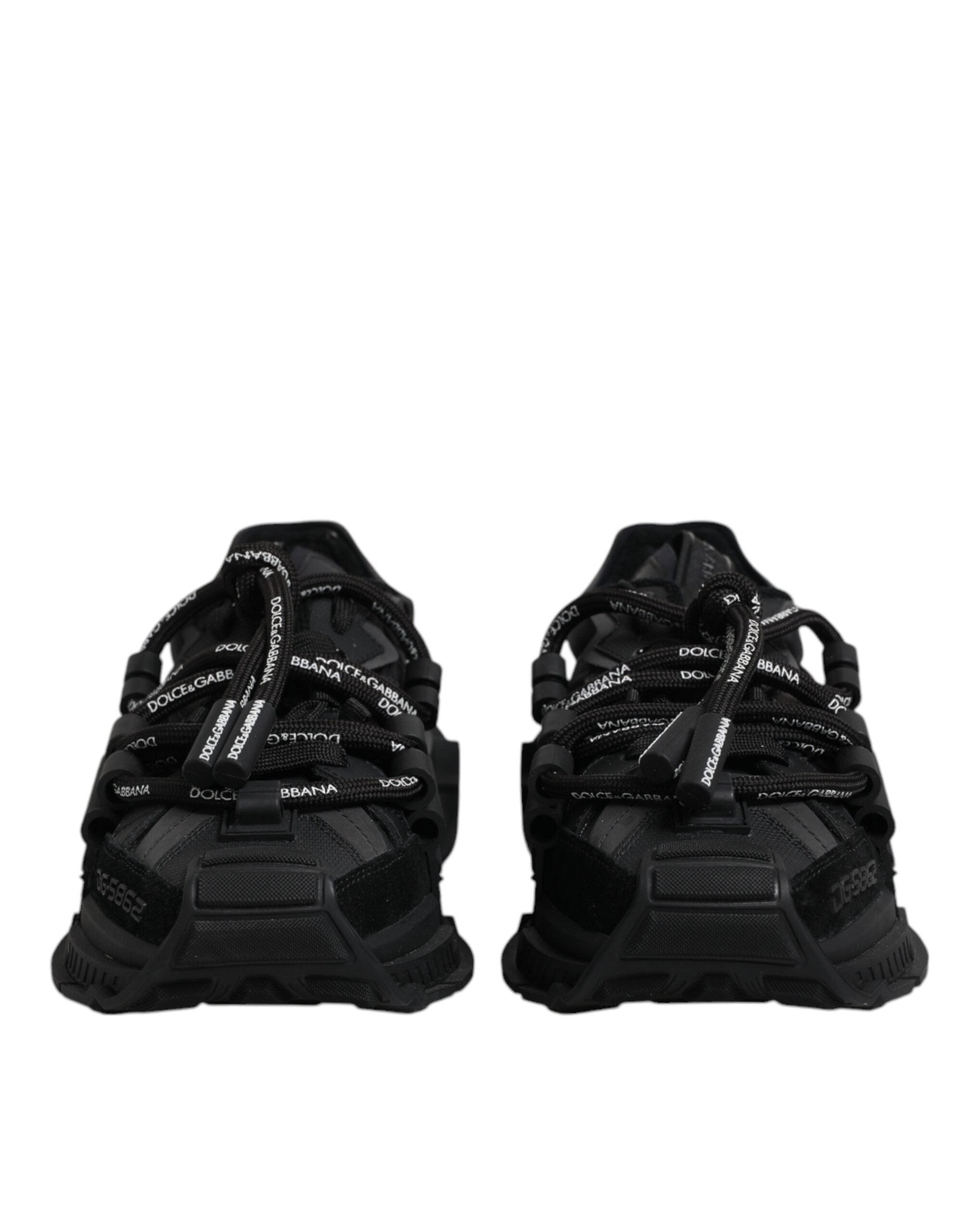 Dolce & Gabbana Black Low Top Space Lace Up Sneakers Shoes Dolce & Gabbana