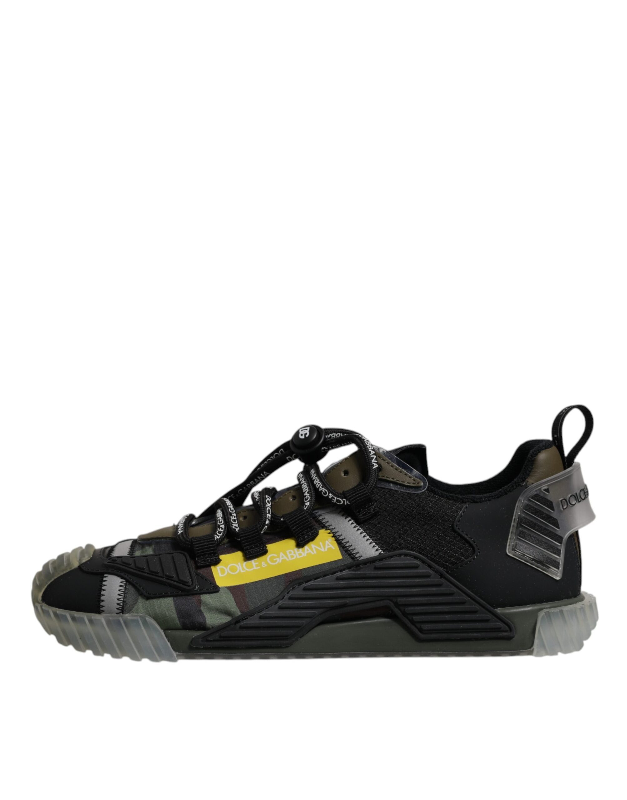 Dolce & Gabbana Black Green Camo NS1 Low Top Sneakers Shoes Dolce & Gabbana