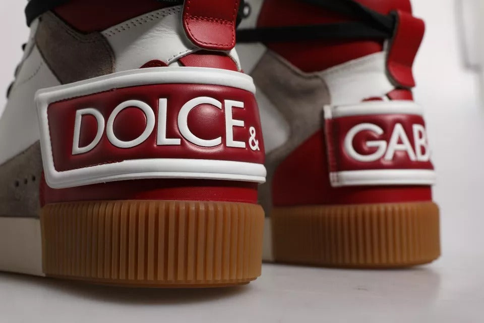 Dolce & Gabbana Multicolor Leather High Top Sneakers Shoes Dolce & Gabbana