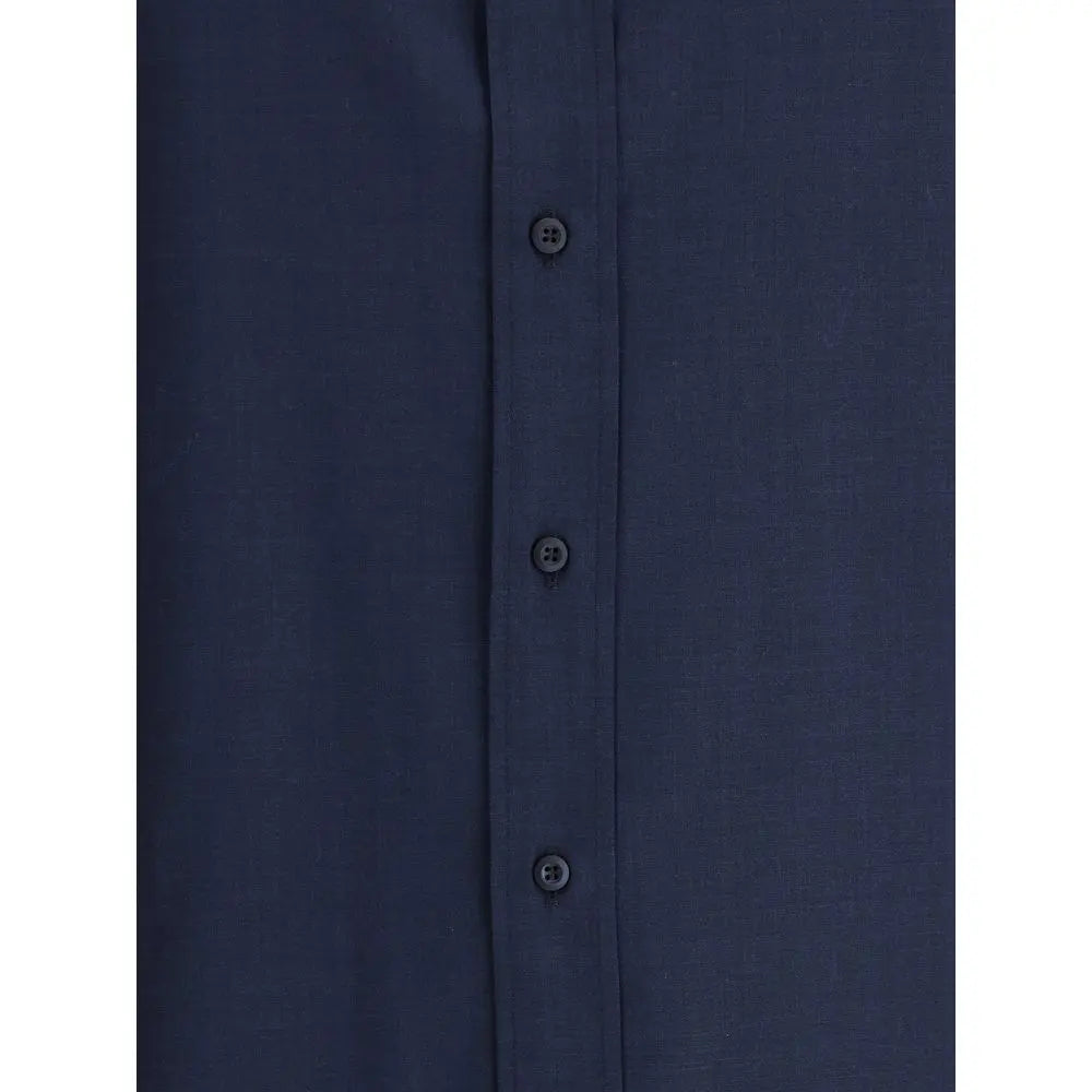 Brunello Cucinelli Blue Cotton Shirt Brunello Cucinelli