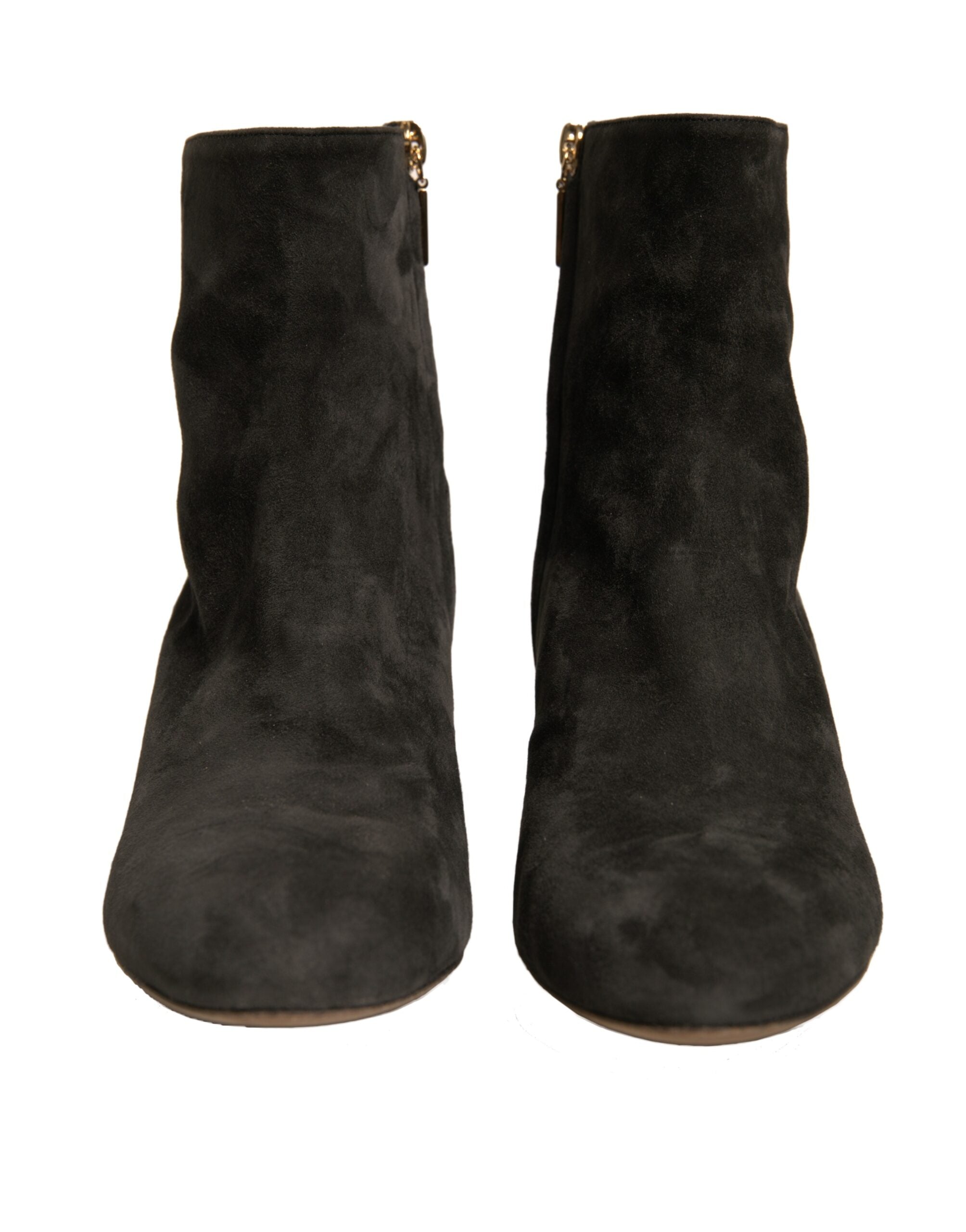 Dolce & Gabbana Black Embellished Heel Ankle Boots Shoes Dolce & Gabbana