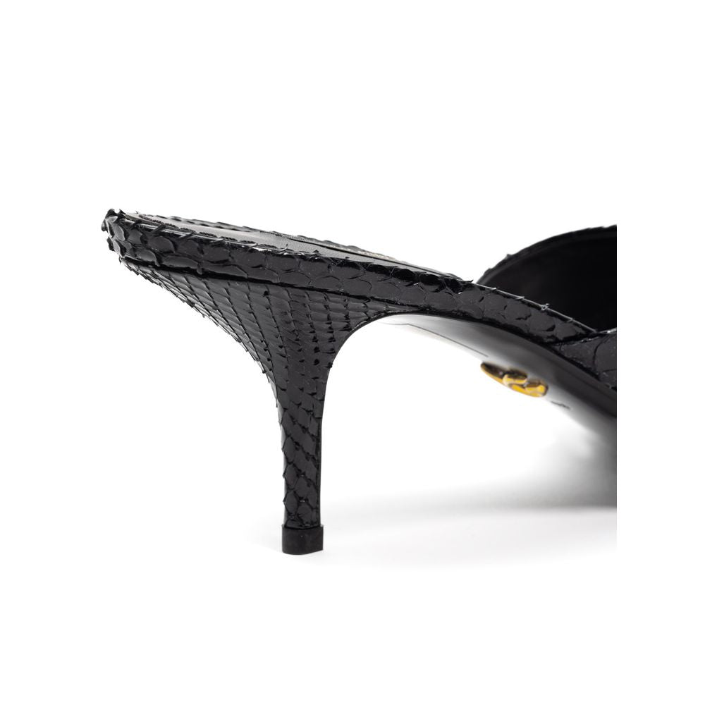 Dolce & Gabbana Black Snake Skin Platform Sandals Dolce & Gabbana