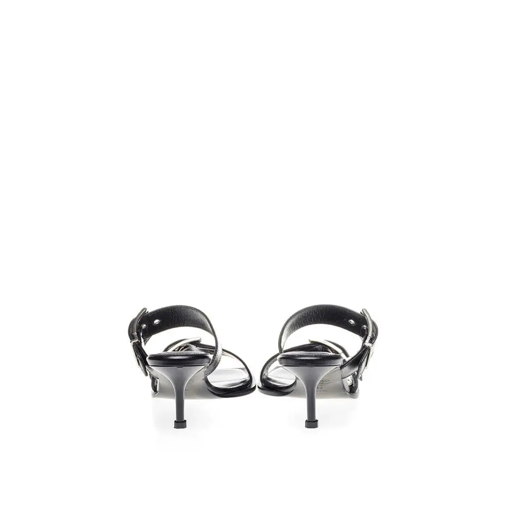 Alexander McQueen Black Leather Stiletto Heel Sandals Alexander McQueen