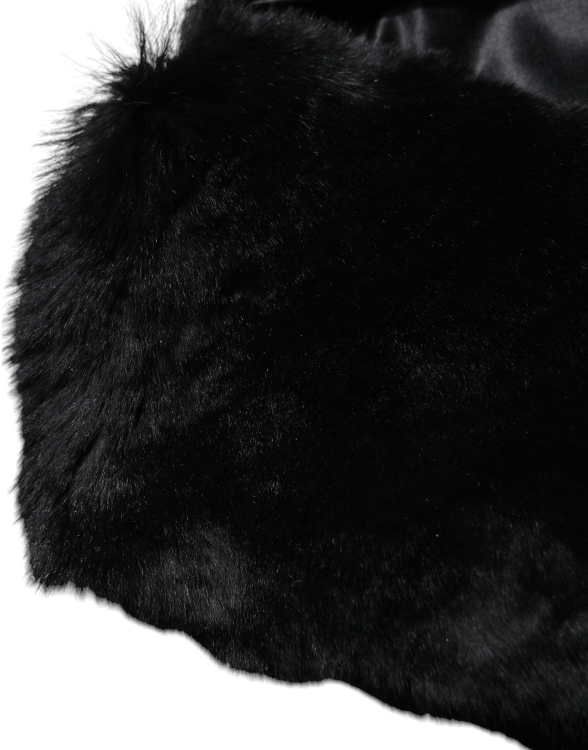 Dolce & Gabbana Black Lamb Fur Collar Women Neck Wrap Scarf Dolce & Gabbana